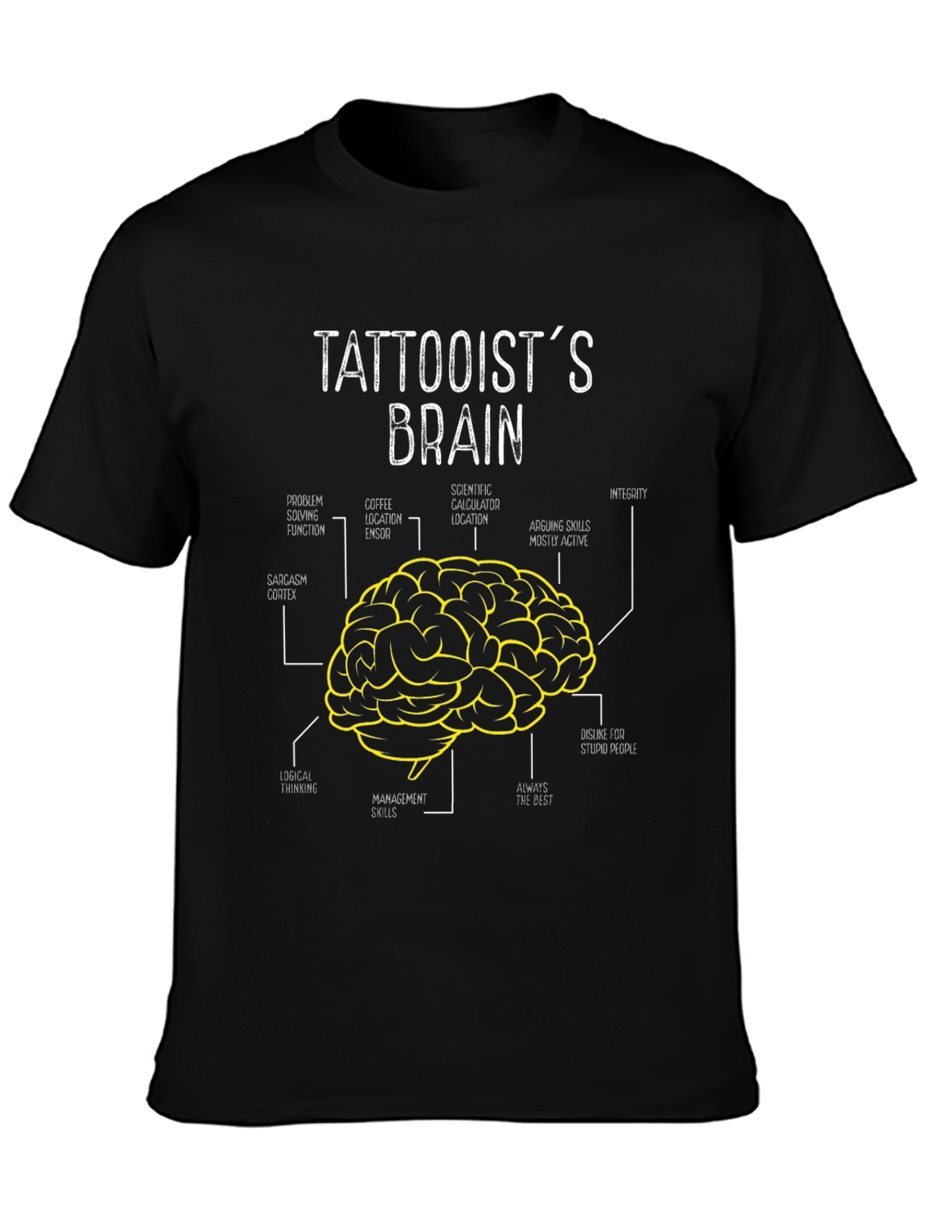 Tattooists Brain T-Shirt - Funny Tattoo Artist Gift