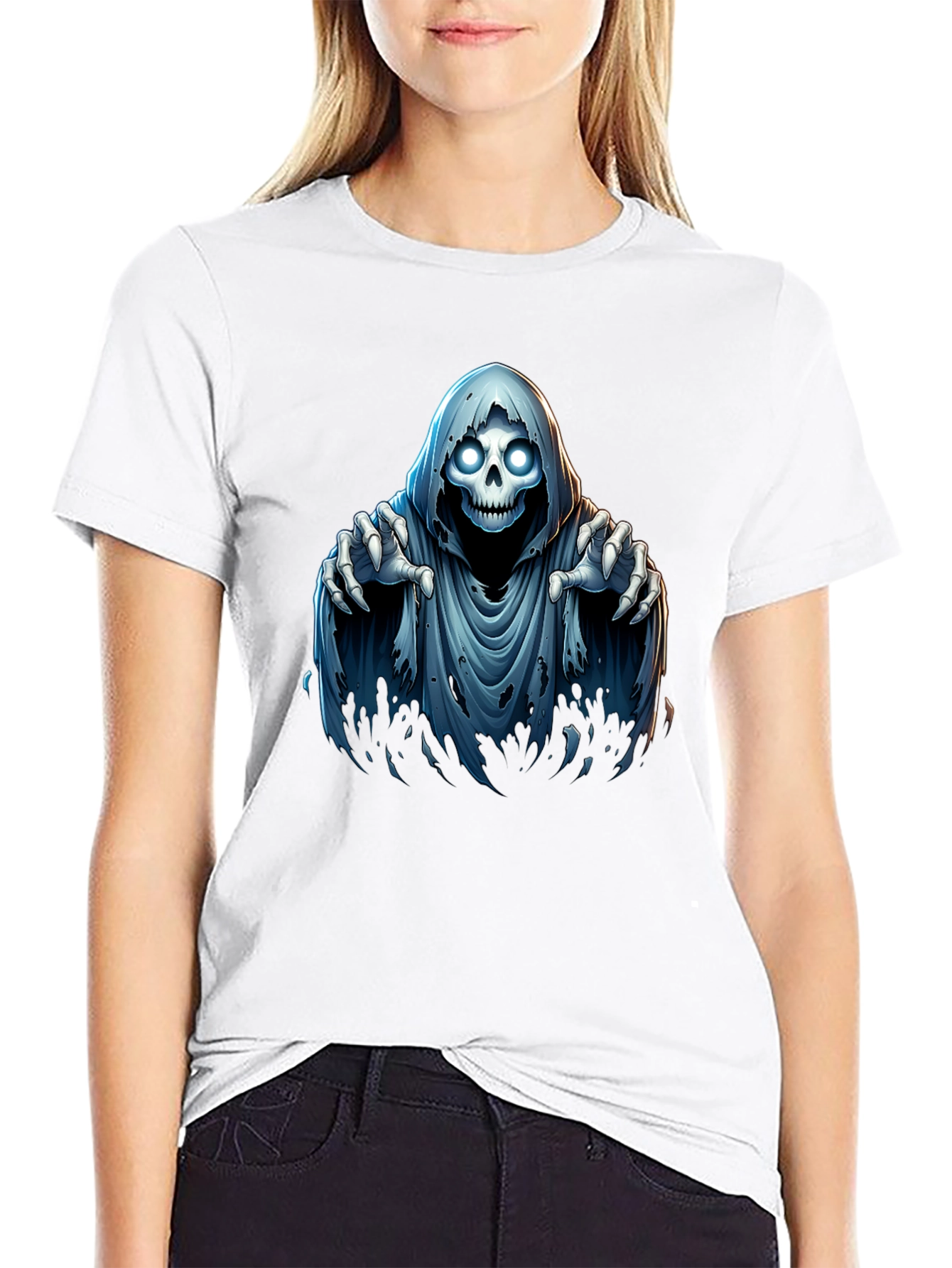 Grim Reaper Graphic T-Shirt - Spooky Halloween Design