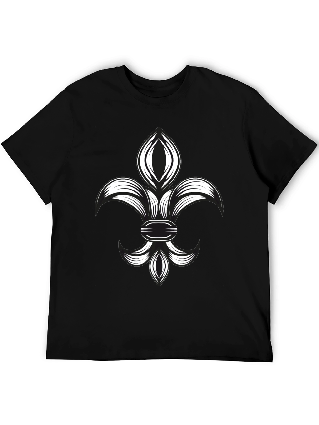 Fleur-de-Lis Graphic Tee - Stylish Black T-Shirt