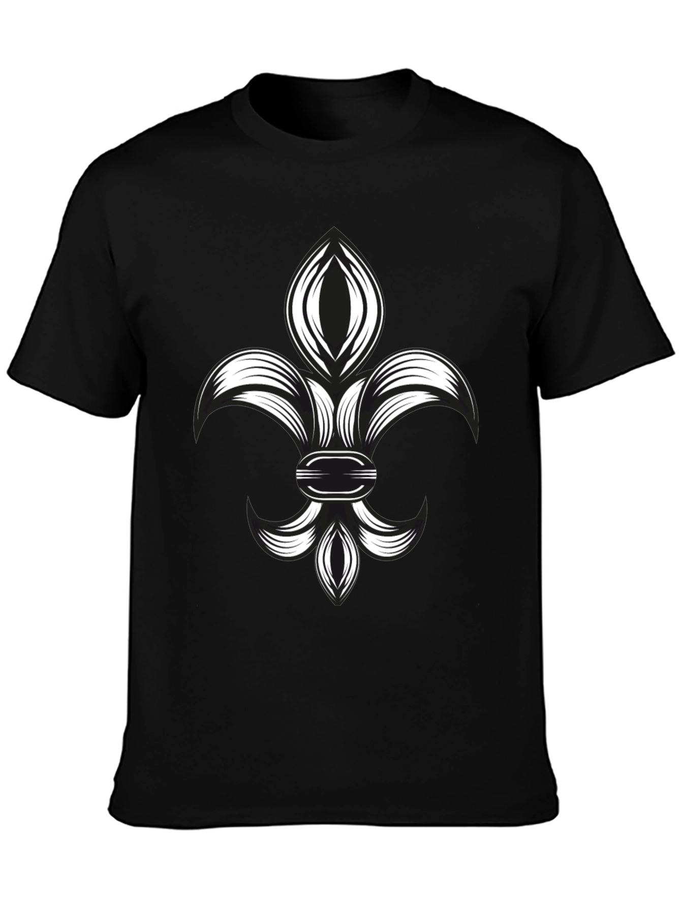 Fleur-de-Lis Graphic Tee - Stylish Black T-Shirt
