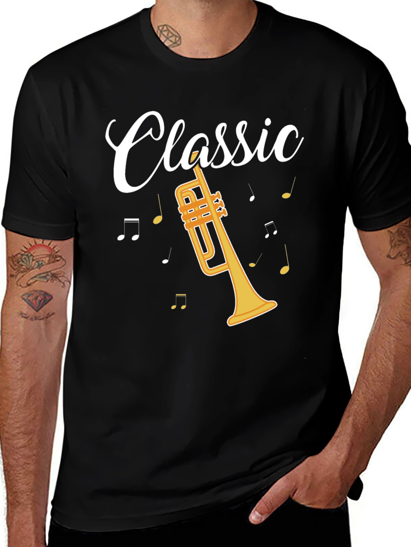 Classic Trumpet Graphic Tee - Musicians Style