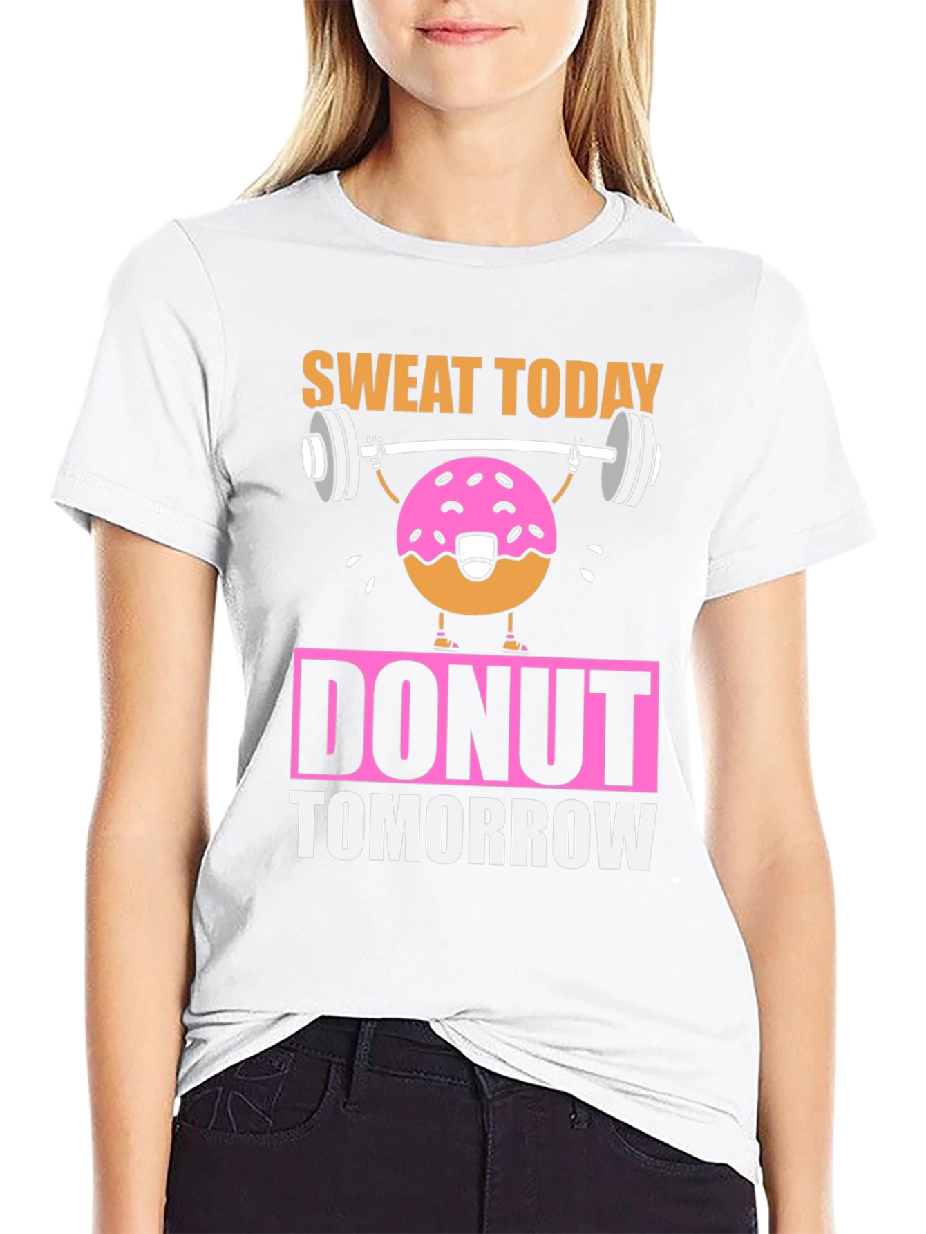 Sweat Today Donut Tomorrow Funny Workout T-Shirt