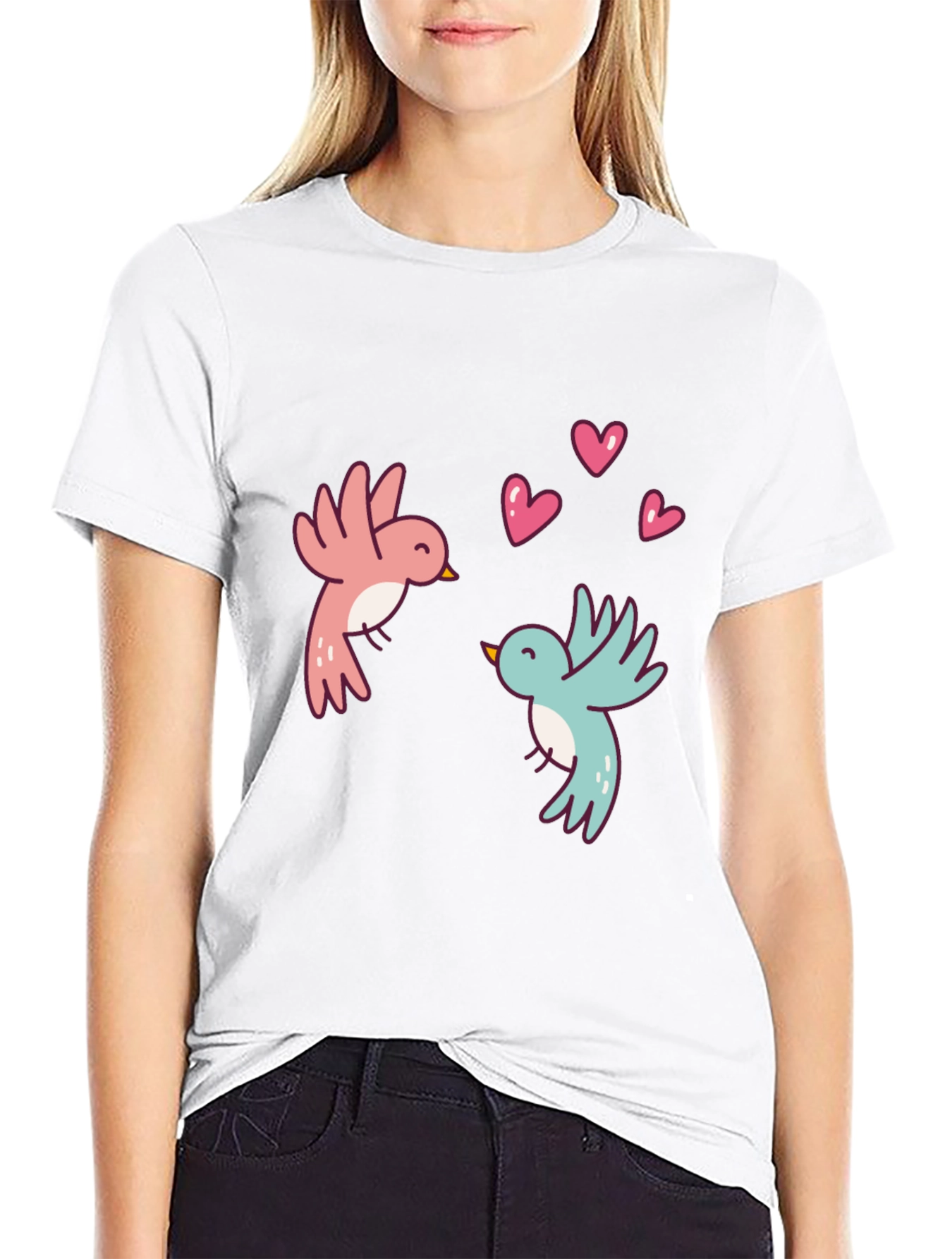 Love Birds Graphic Tee - Black