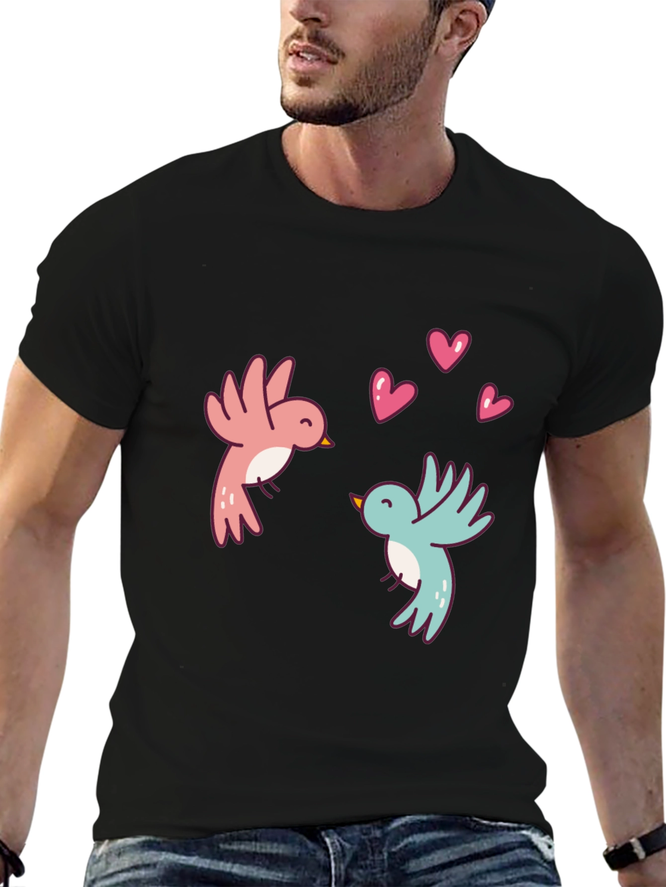 Love Birds Graphic Tee - Black