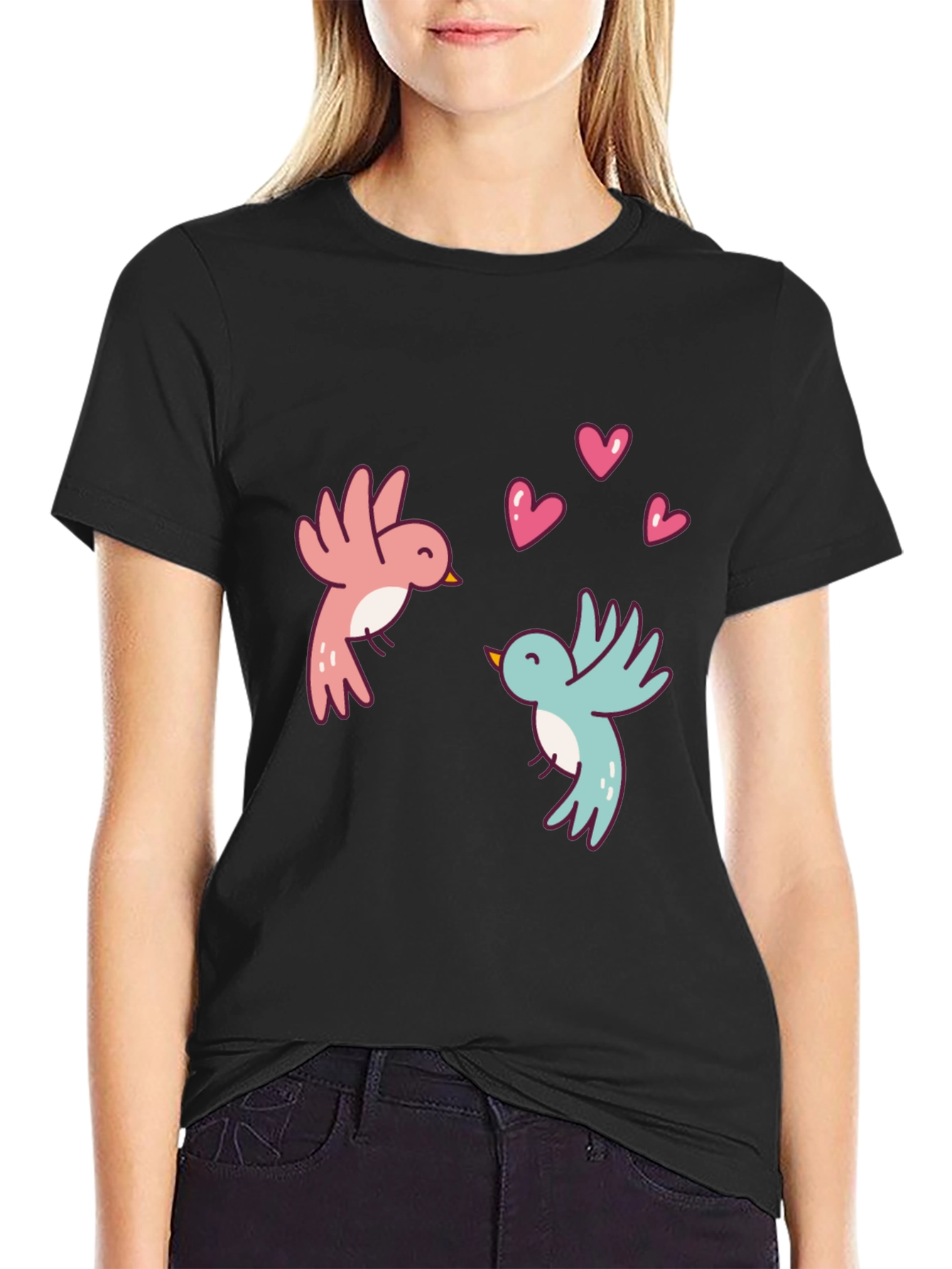 Love Birds Graphic Tee - Black