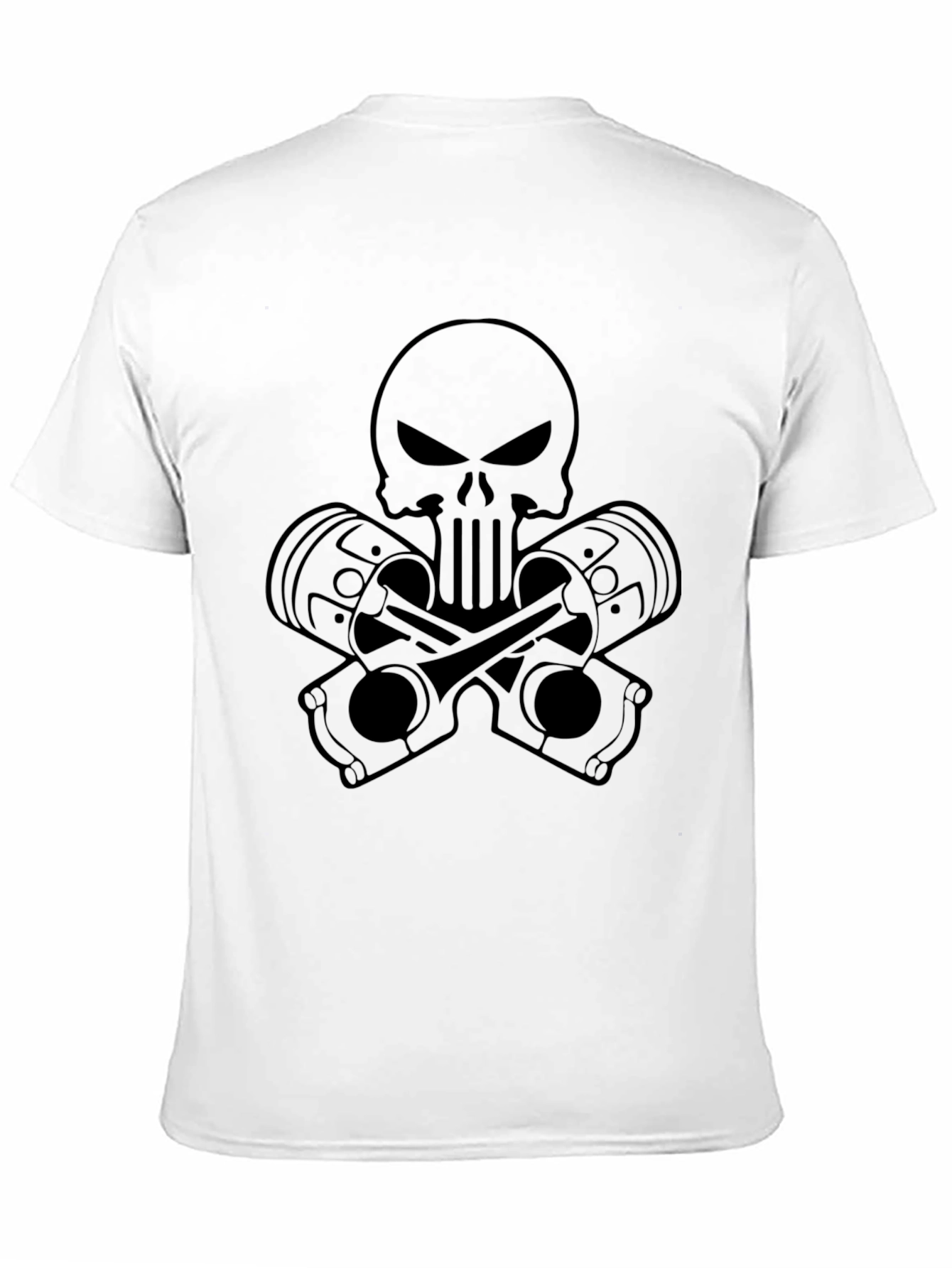 Skull & Pistons Graphic Black T-Shirt