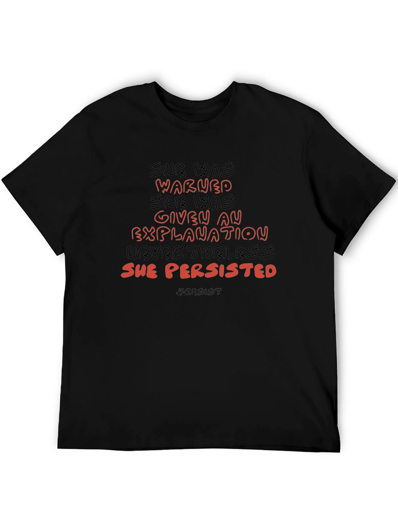 She Persisted Black T-Shirt