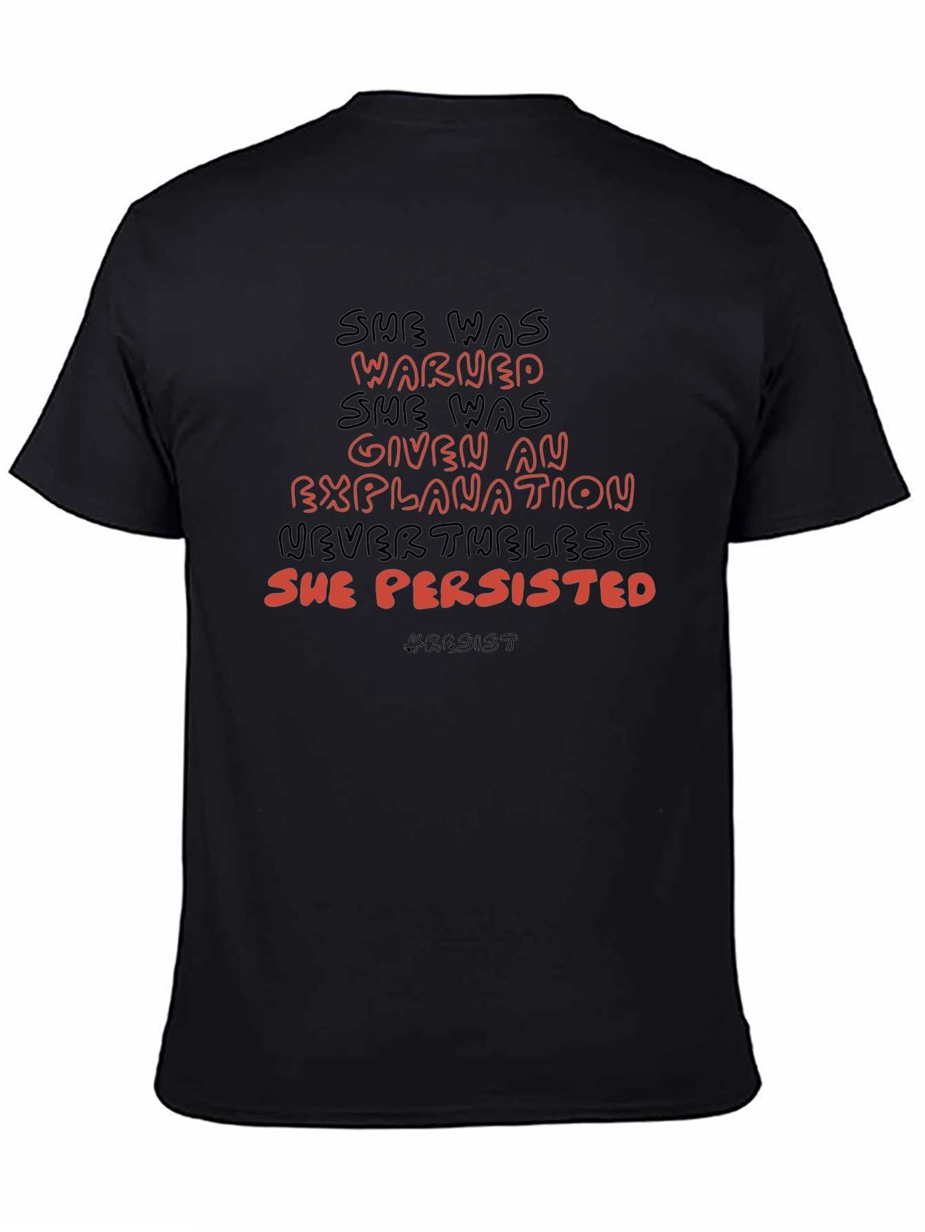 She Persisted Black T-Shirt