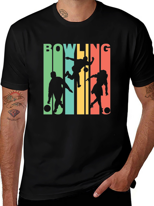 Retro Bowling T-Shirt Bowling Silhouette Tee