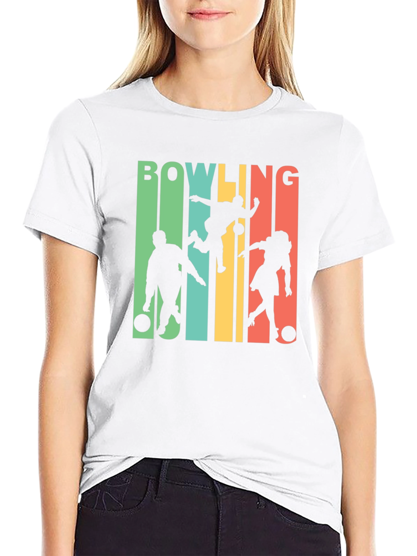Retro Bowling T-Shirt Bowling Silhouette Tee