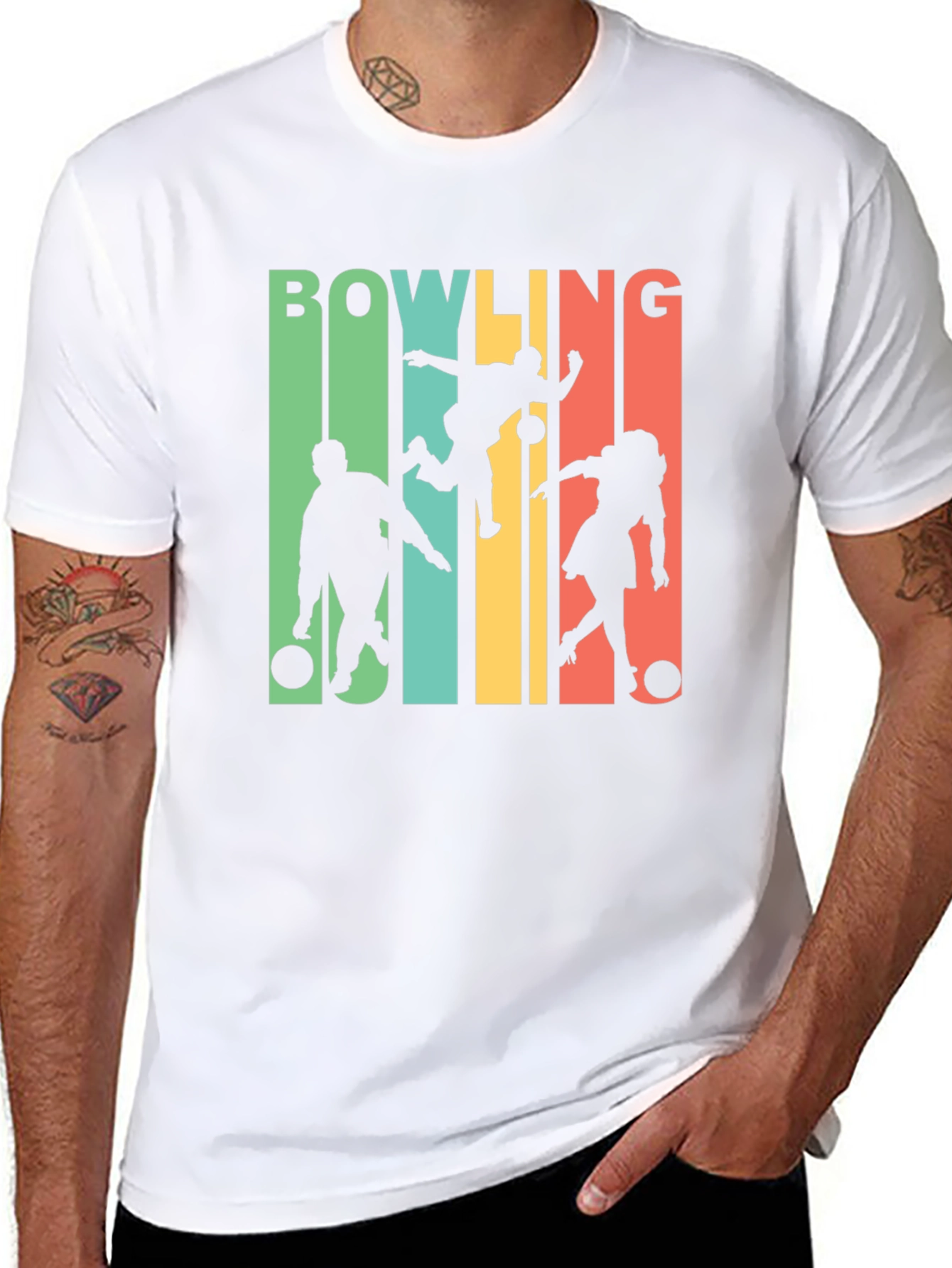 Retro Bowling T-Shirt Bowling Silhouette Tee