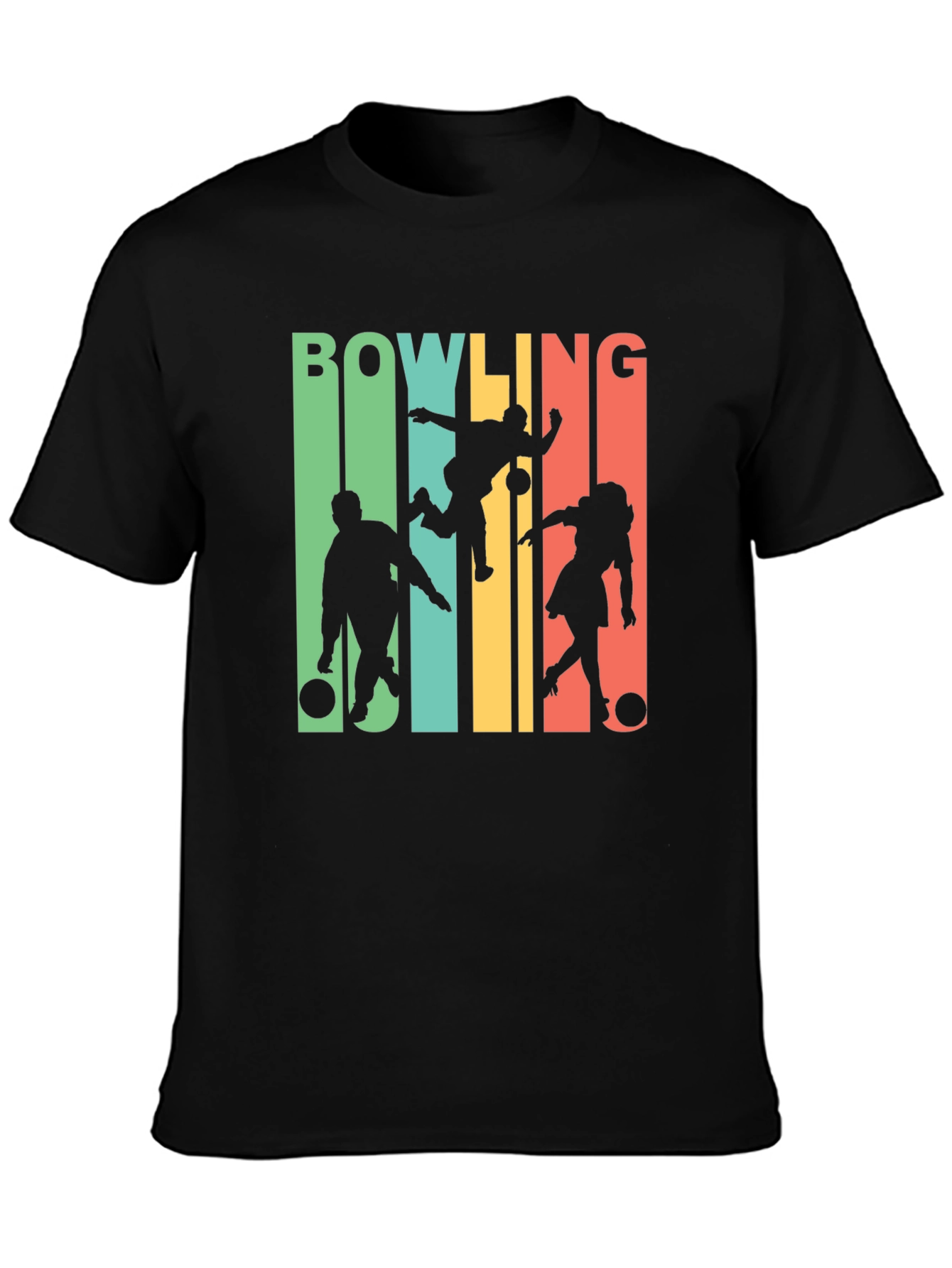 Retro Bowling T-Shirt Bowling Silhouette Tee