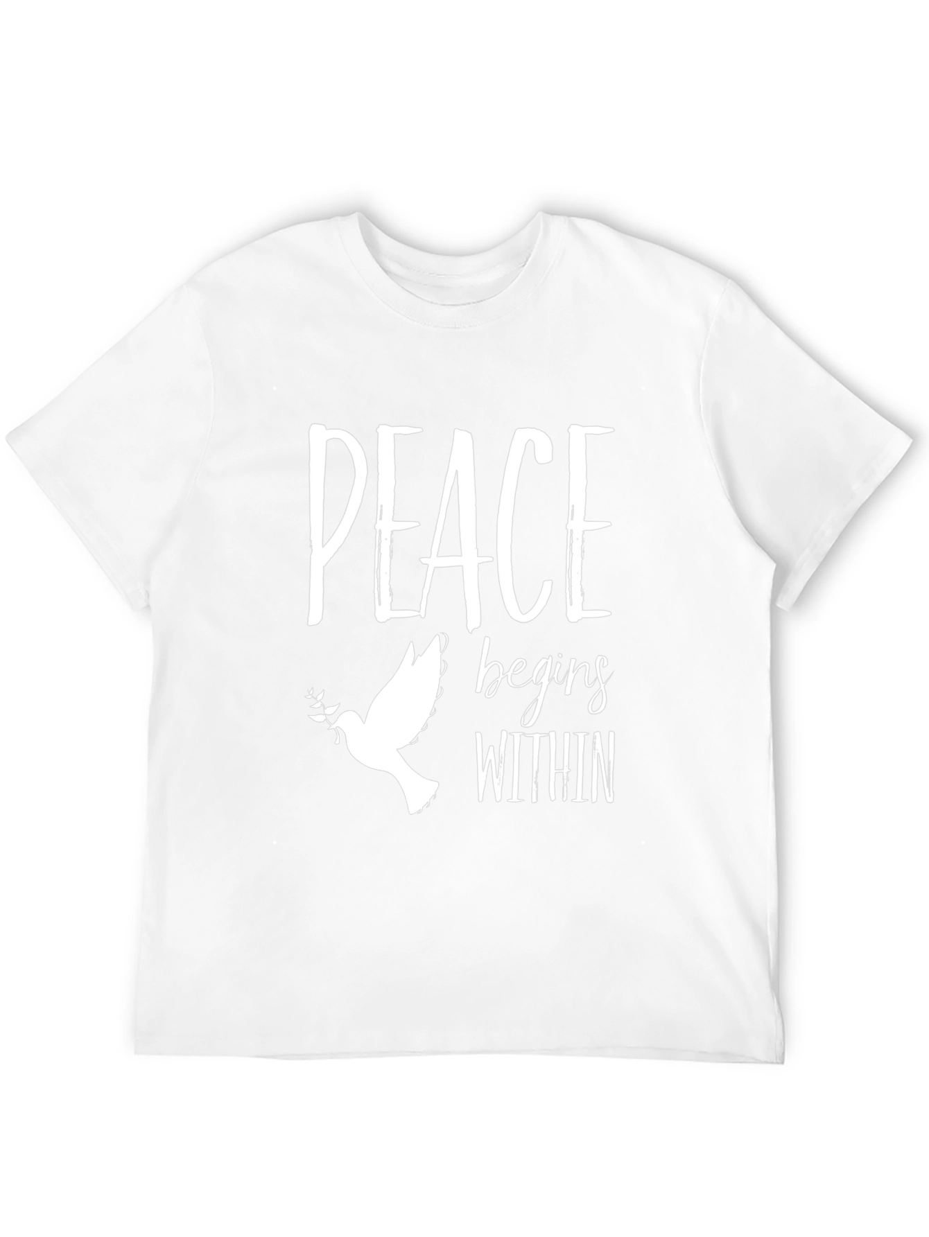 Peace Begins Within Dove Graphic T-Shirt - Black