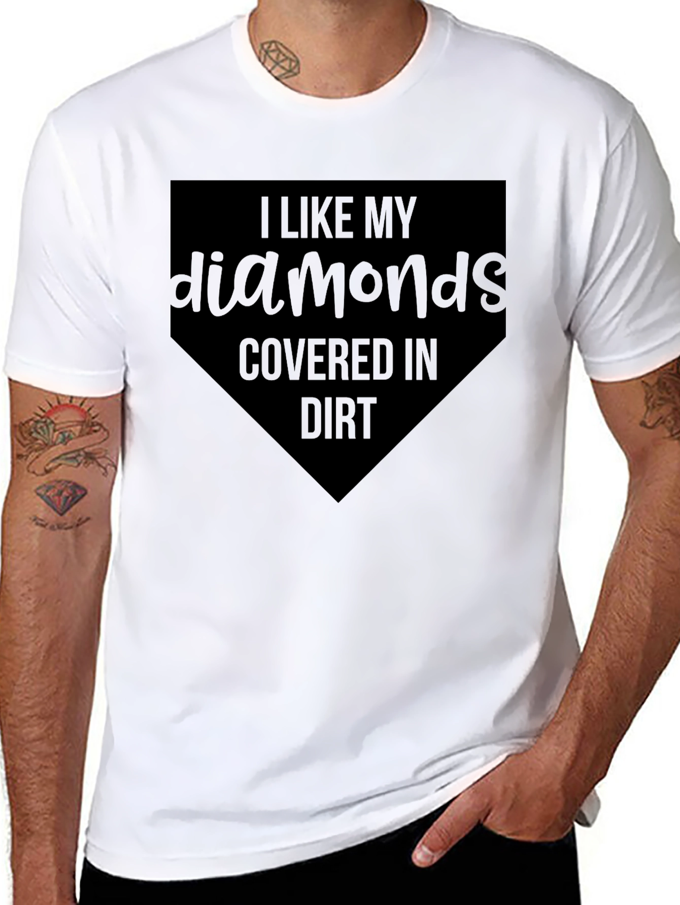 I Like My Diamonds Covered In Dirt Baseball T-Shirt