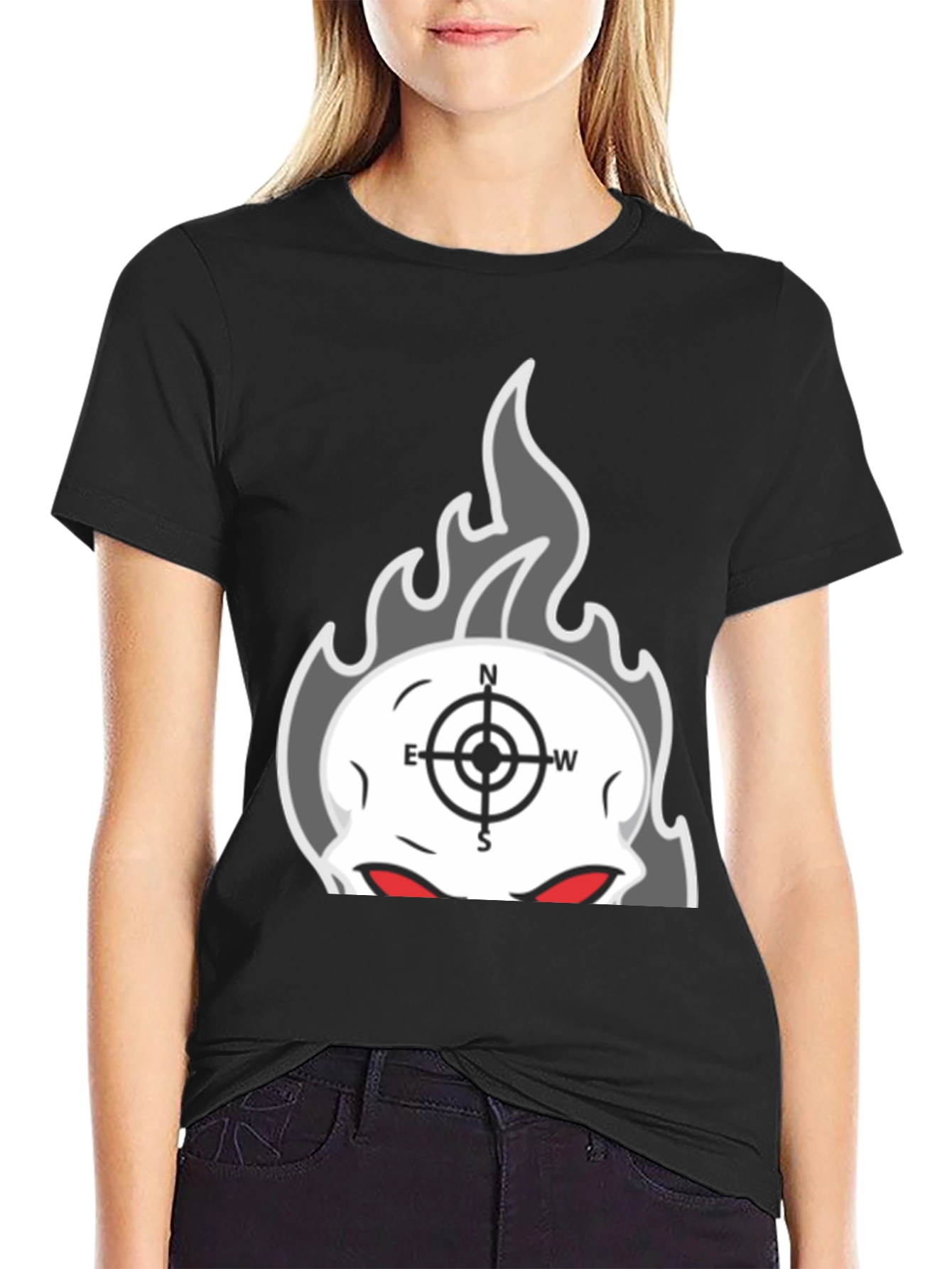Skull Compass Graphic T-Shirt