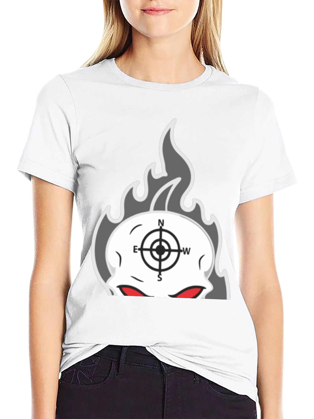 Skull Compass Graphic T-Shirt