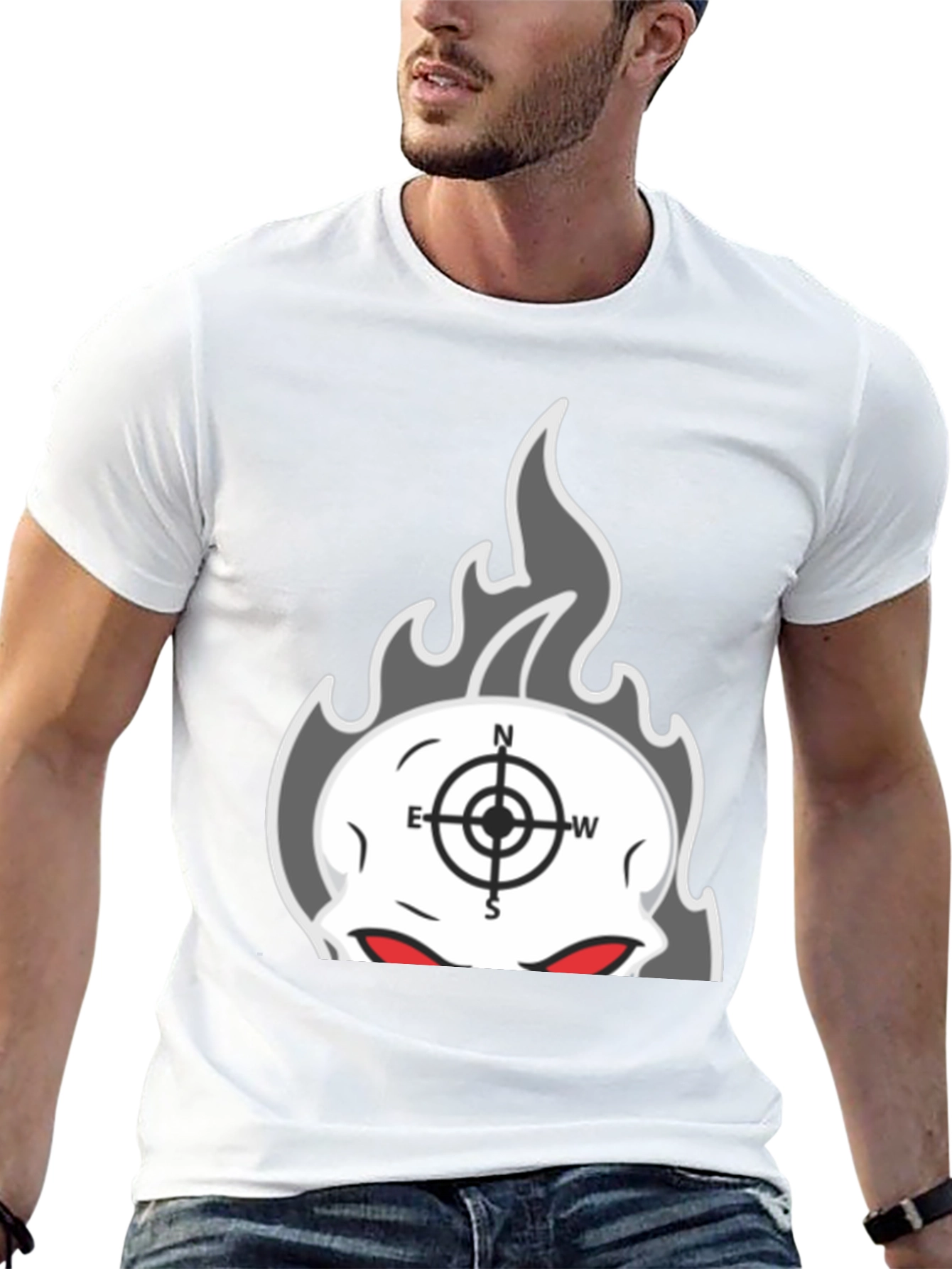 Skull Compass Graphic T-Shirt