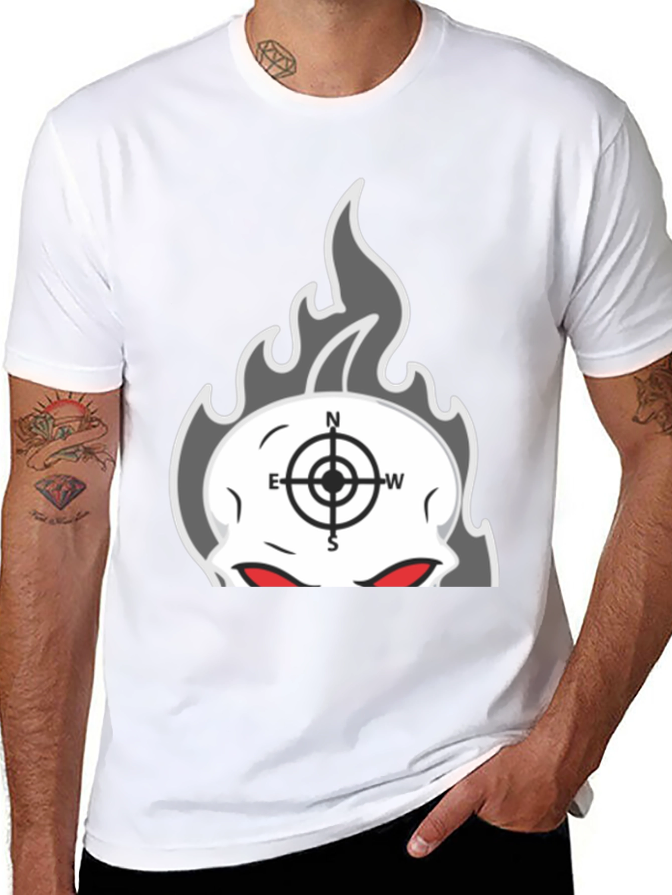 Skull Compass Graphic T-Shirt