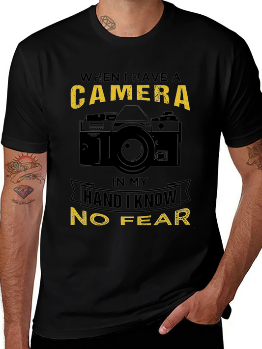 Camera Lover T-Shirt - No Fear Photographer Tee