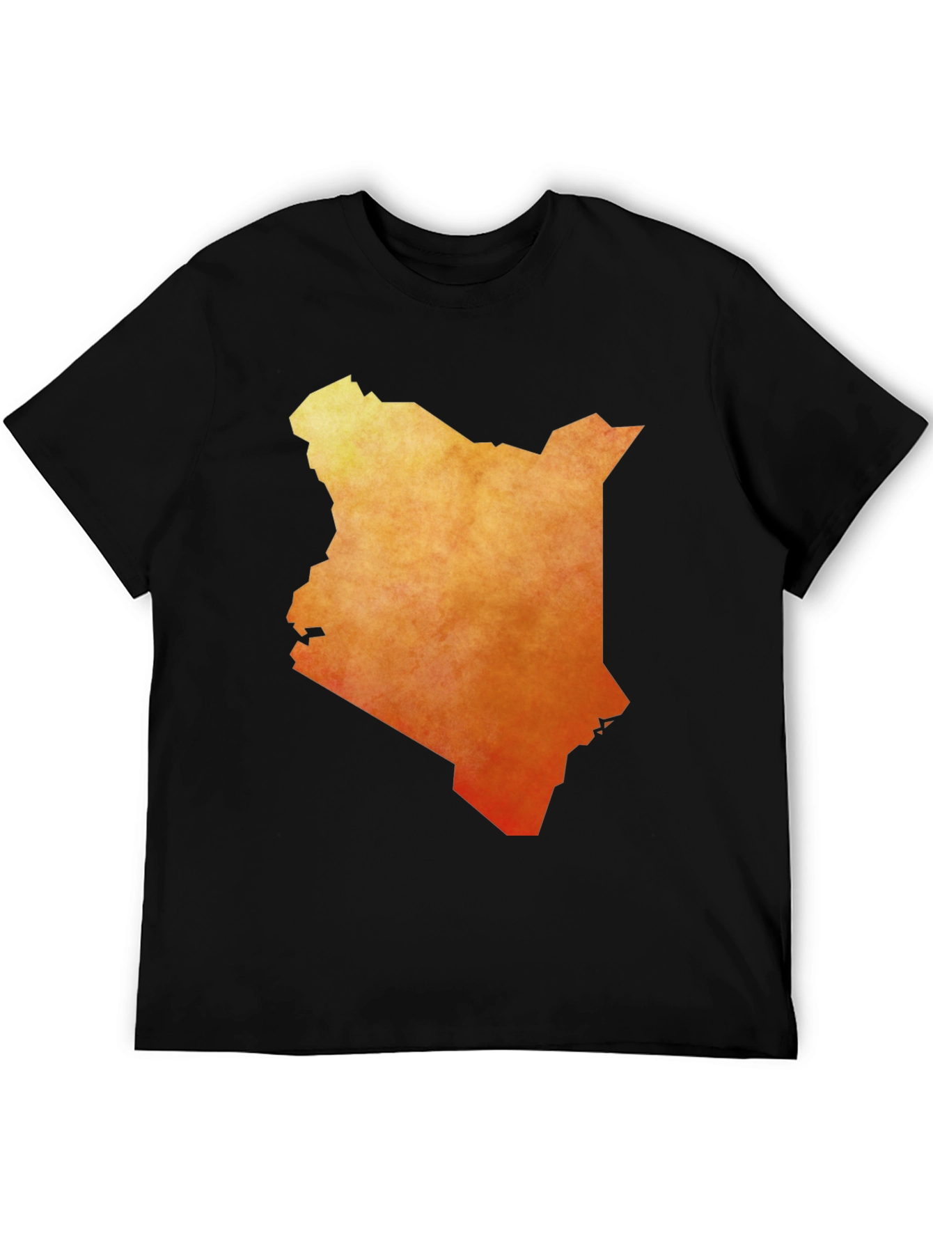 Kenya Map Graphic Tee - Black Cotton T-Shirt