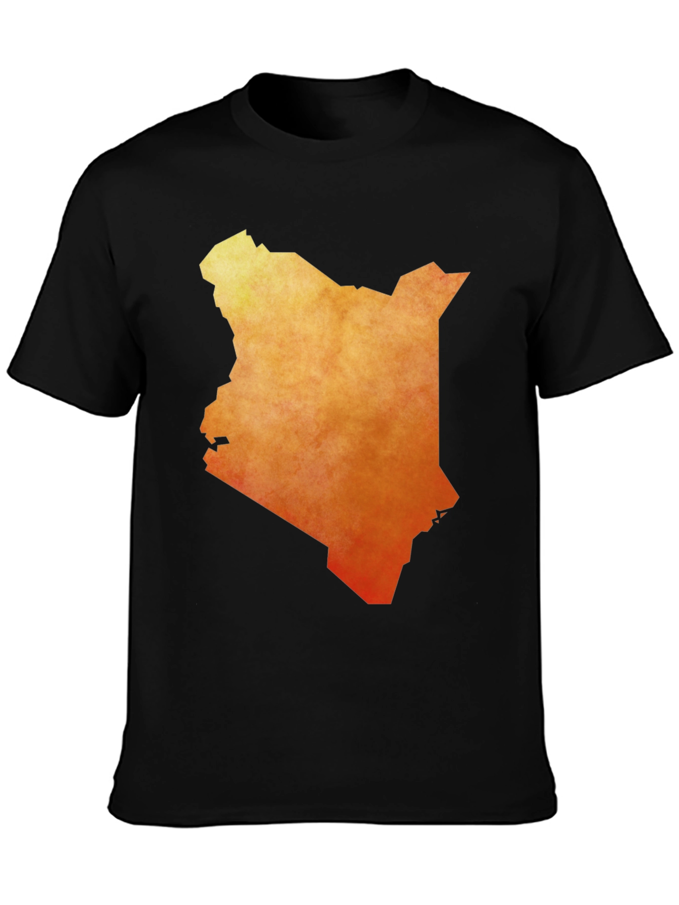 Kenya Map Graphic Tee - Black Cotton T-Shirt