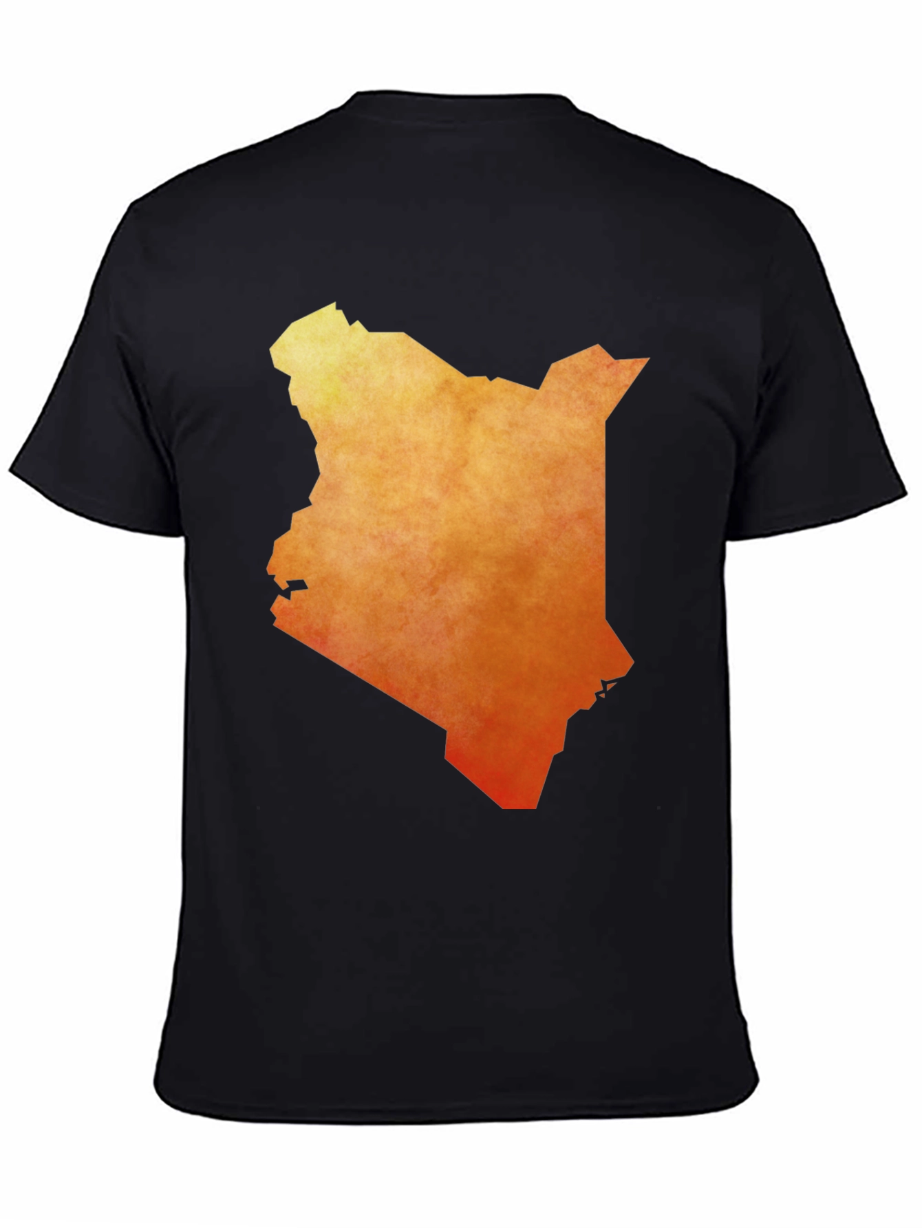 Kenya Map Graphic Tee - Black Cotton T-Shirt