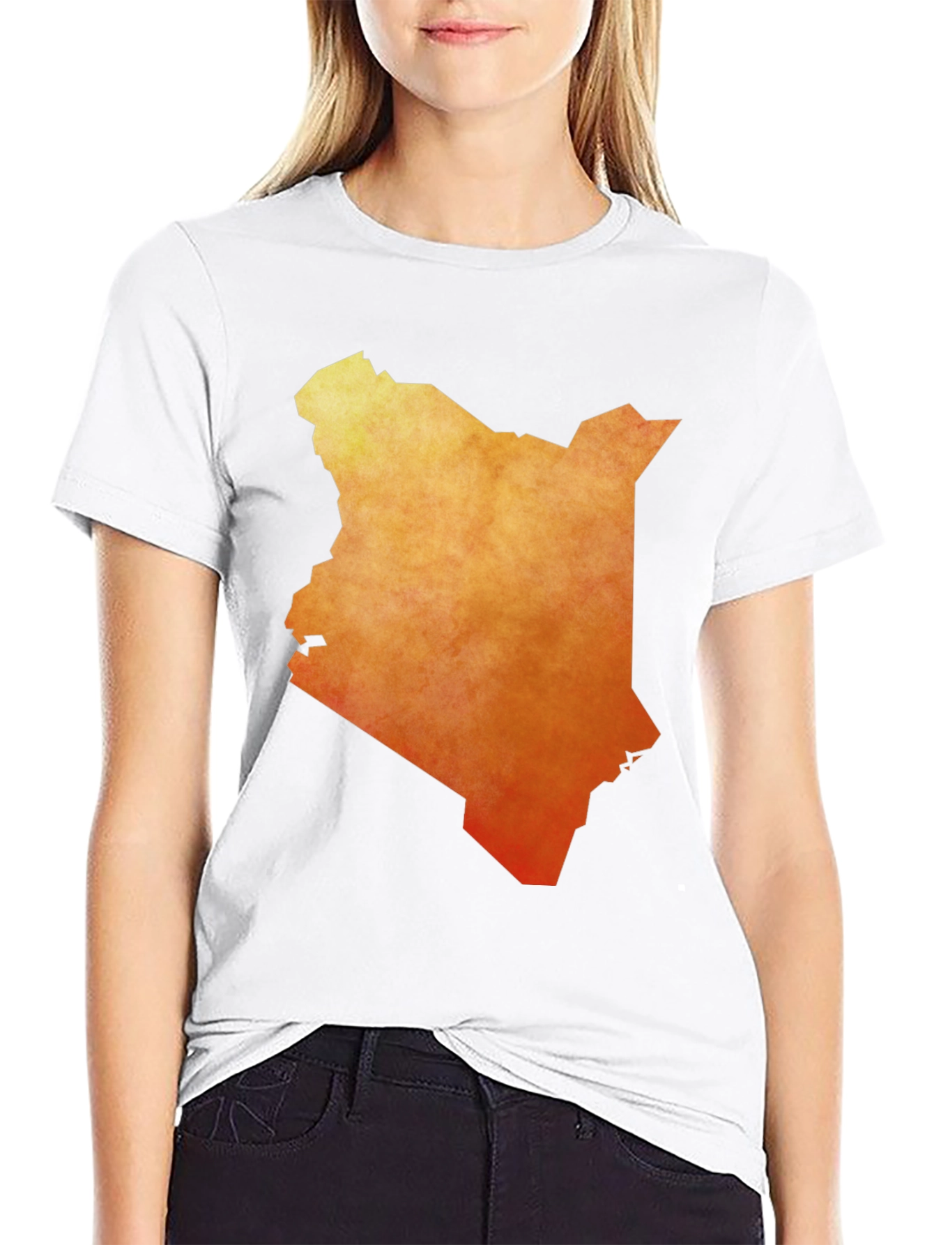 Kenya Map Graphic Tee - Black Cotton T-Shirt