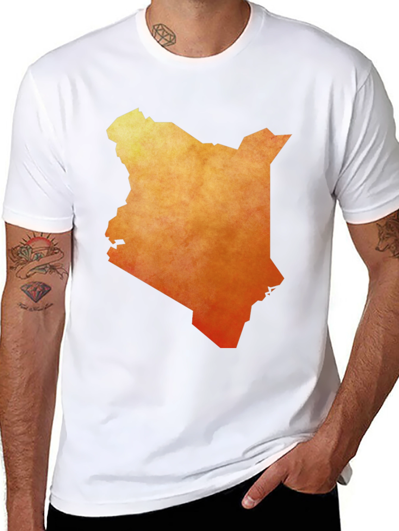 Kenya Map Graphic Tee - Black Cotton T-Shirt