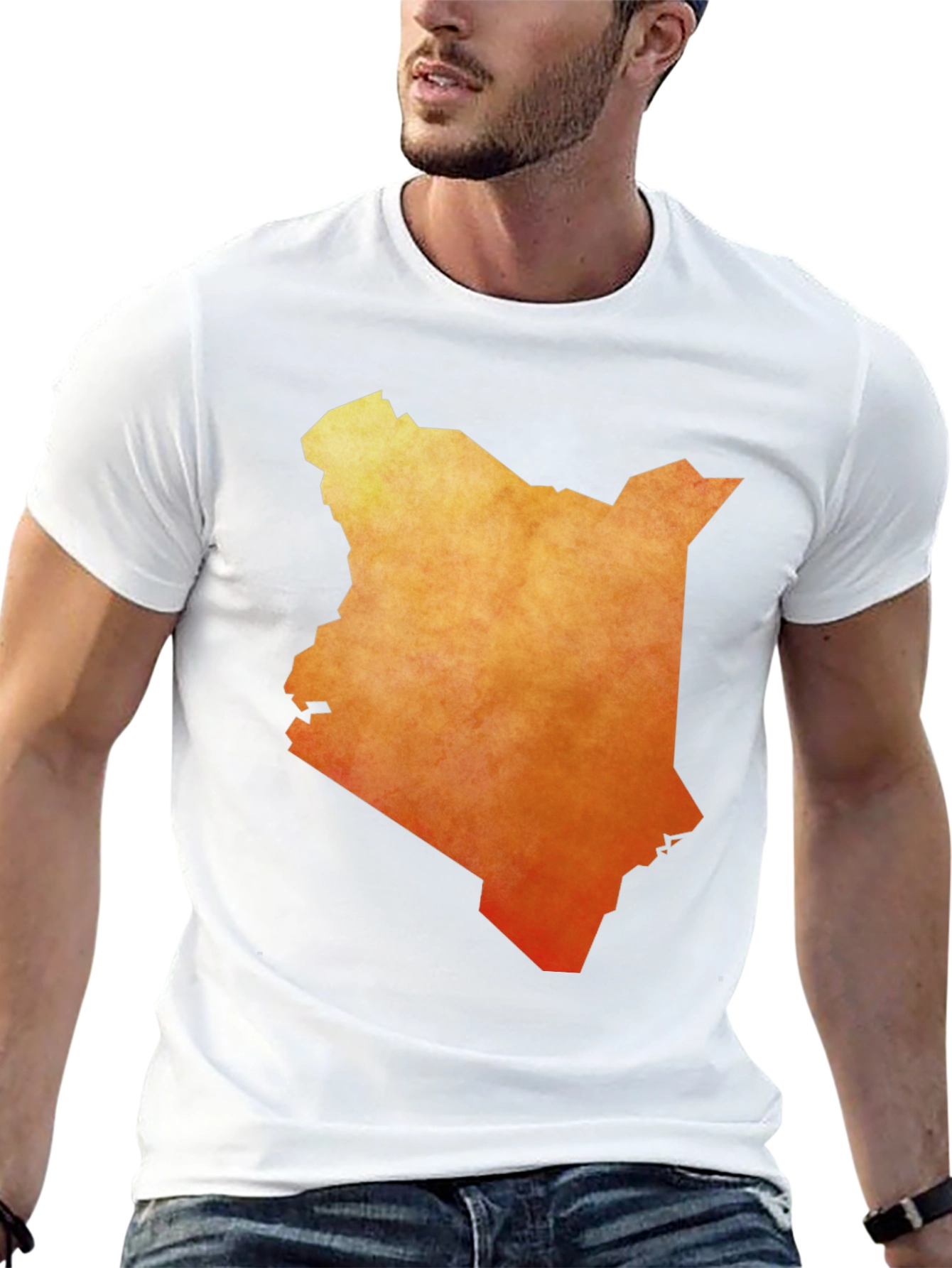 Kenya Map Graphic Tee - Black Cotton T-Shirt