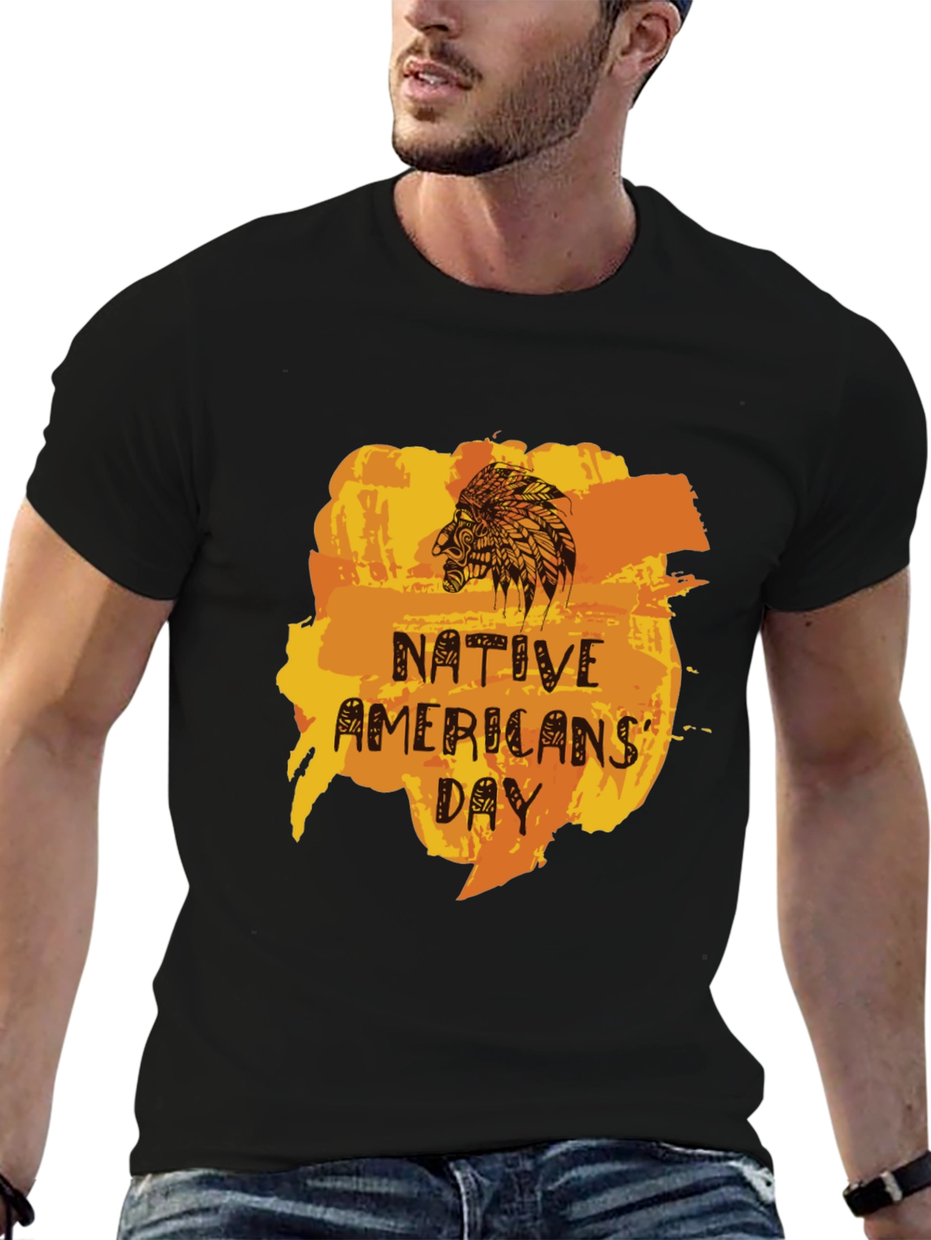 Native Americans Day Graphic Tee - Unisex Black T-Shirt