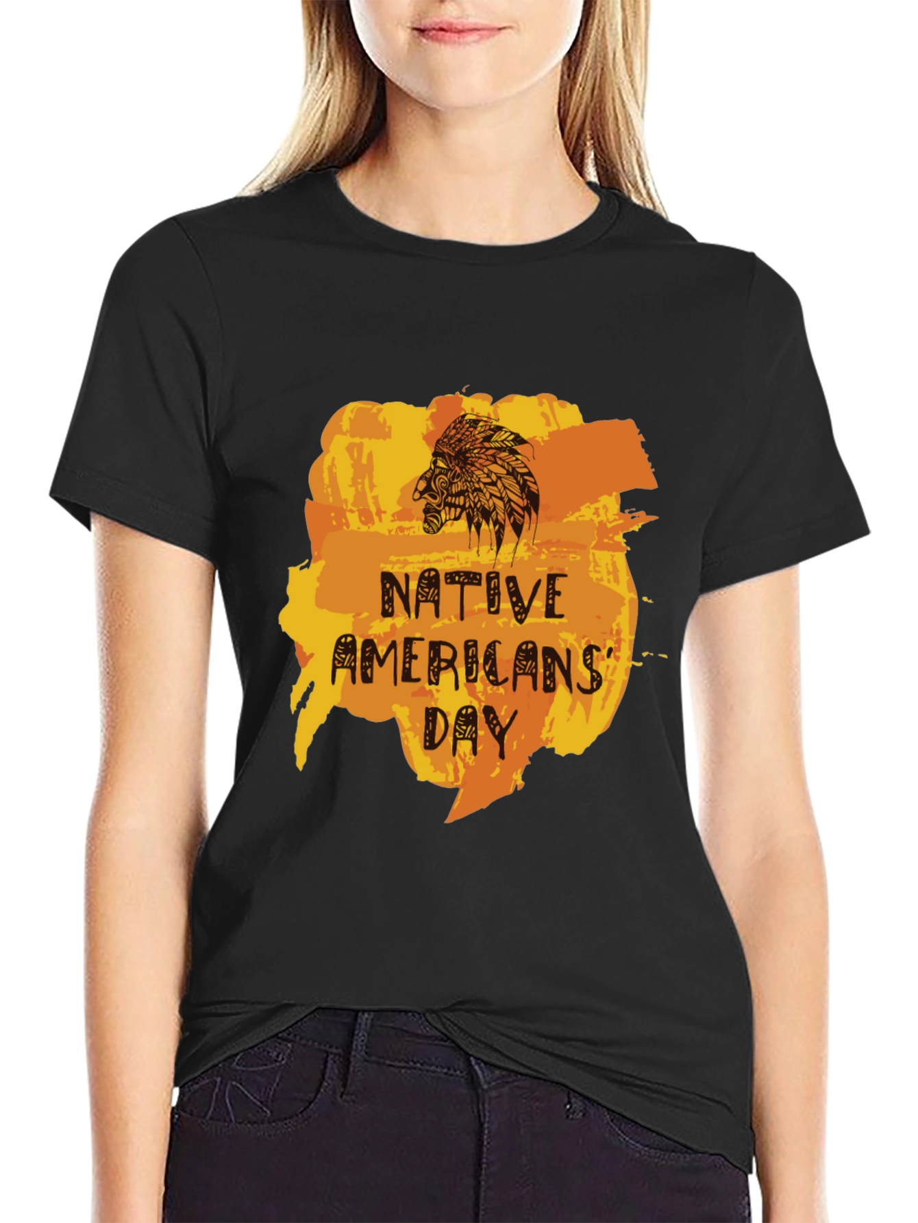 Native Americans Day Graphic Tee - Unisex Black T-Shirt
