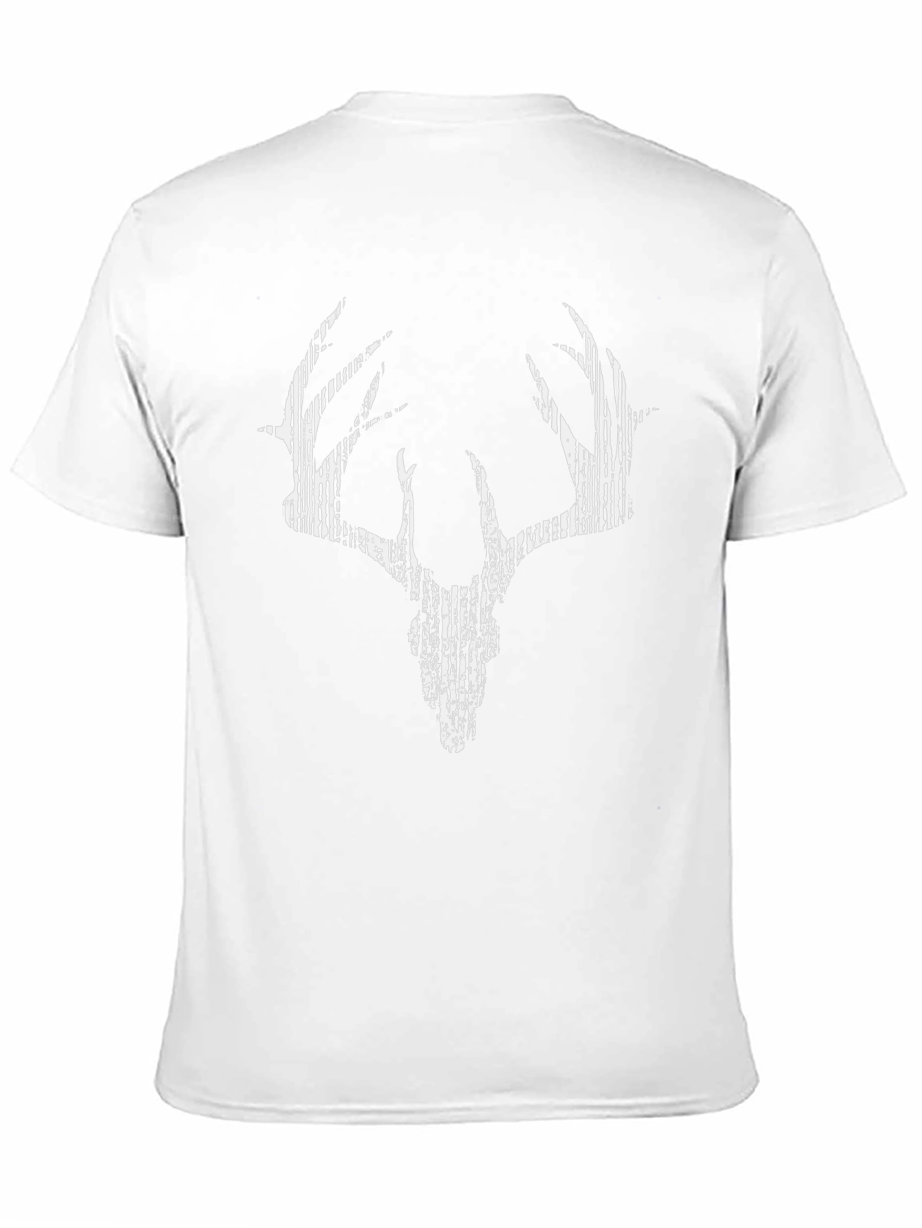 Graphic Deer Skull Print Tee - Casual Black T-Shirt