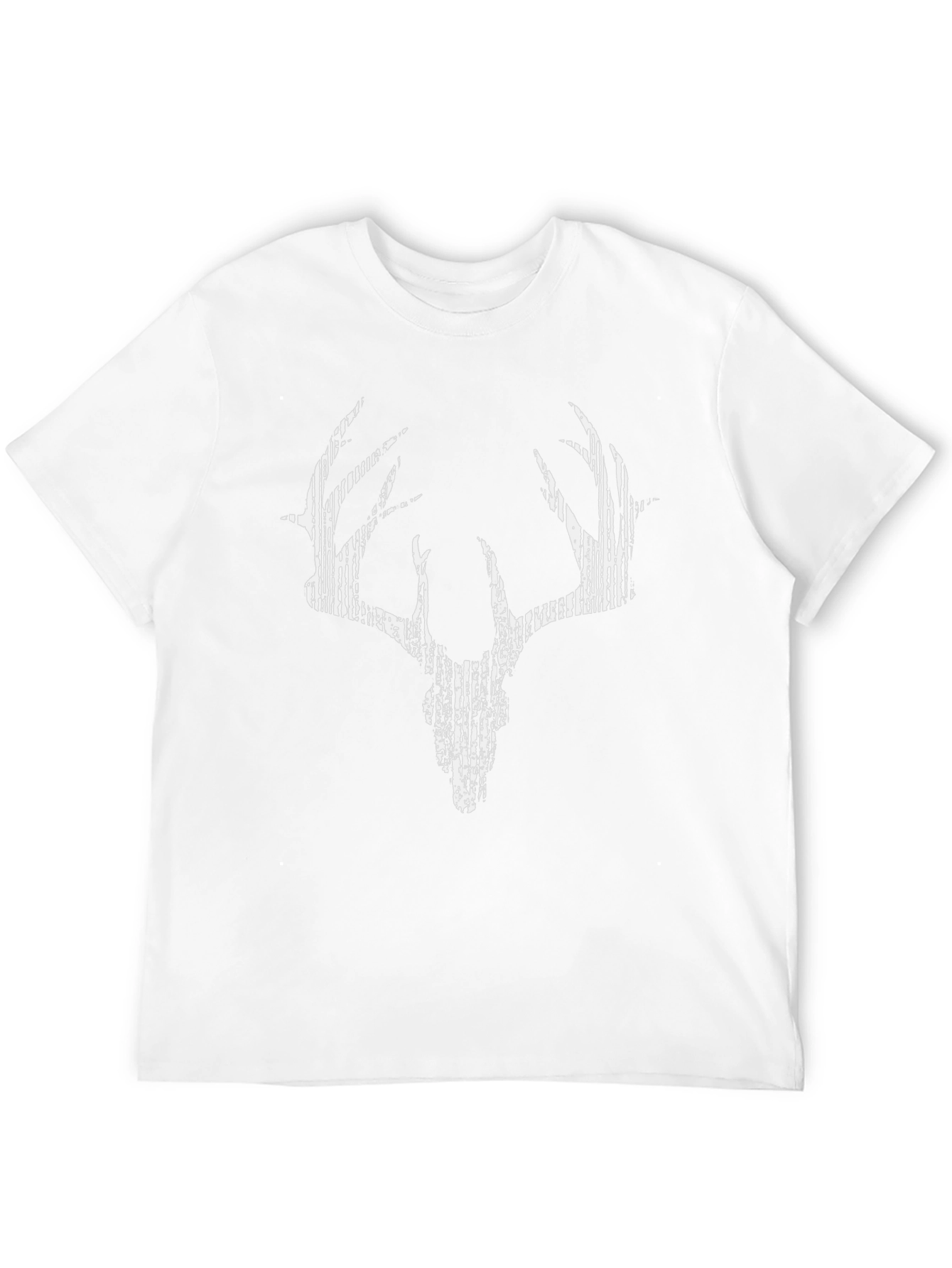 Graphic Deer Skull Print Tee - Casual Black T-Shirt