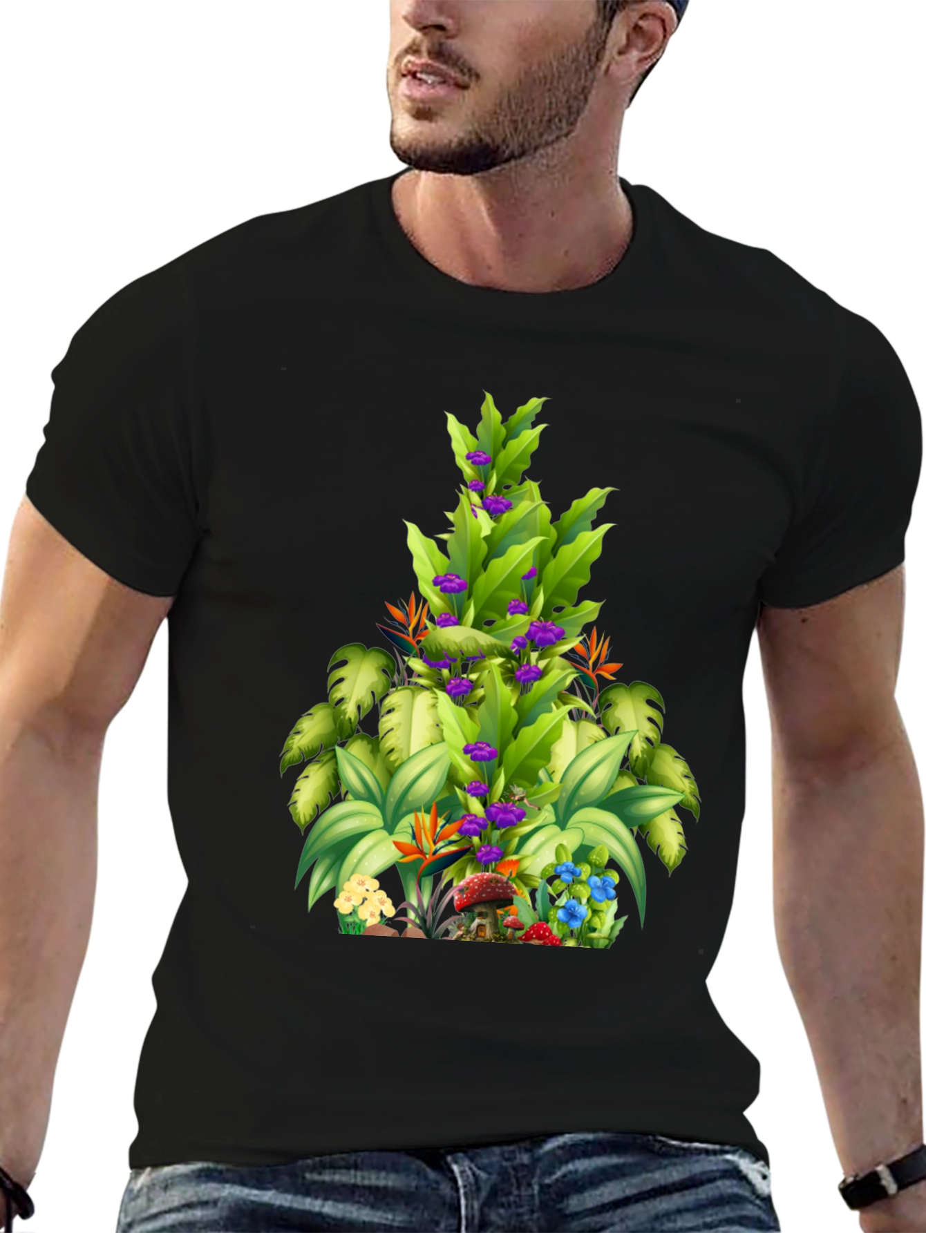 Tropical Plant Graphic T-Shirt
