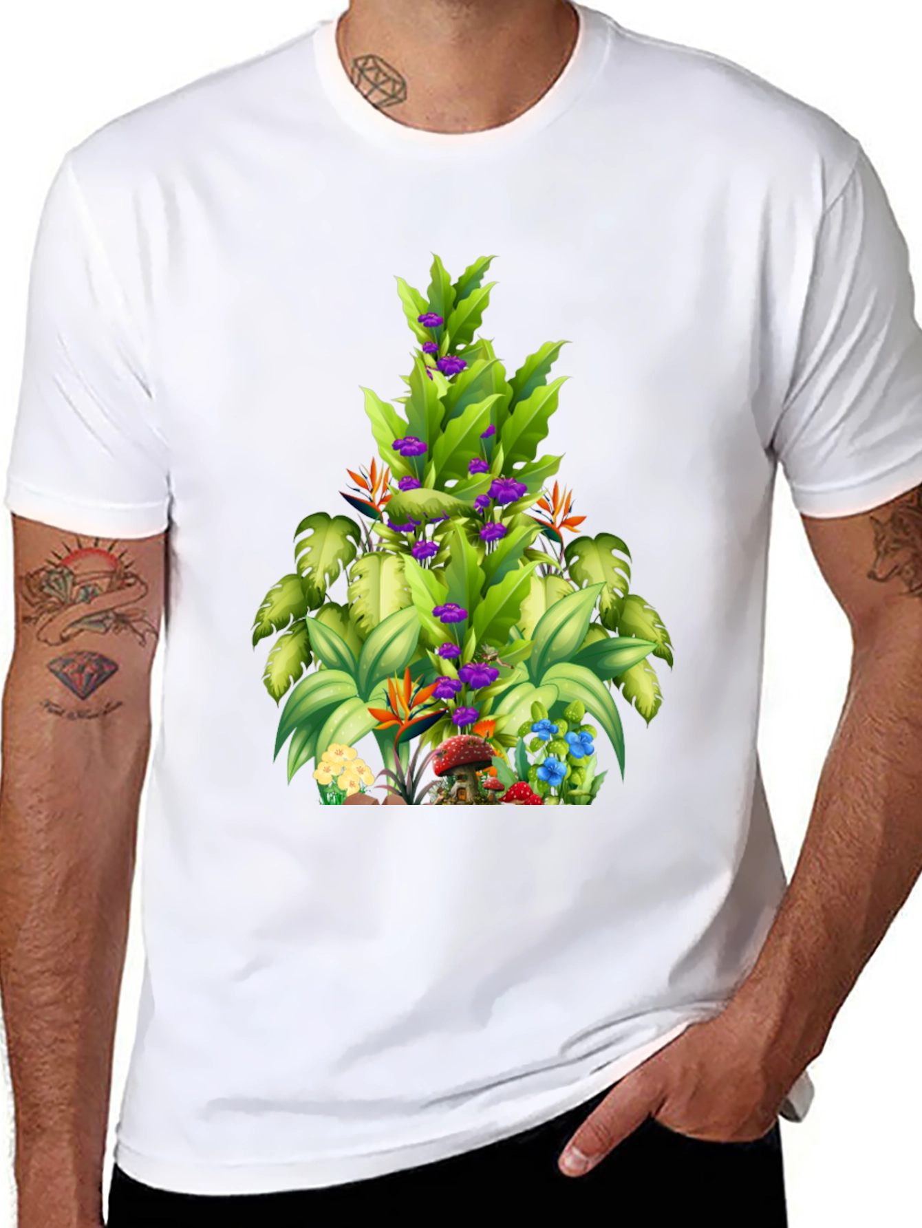 Tropical Plant Graphic T-Shirt