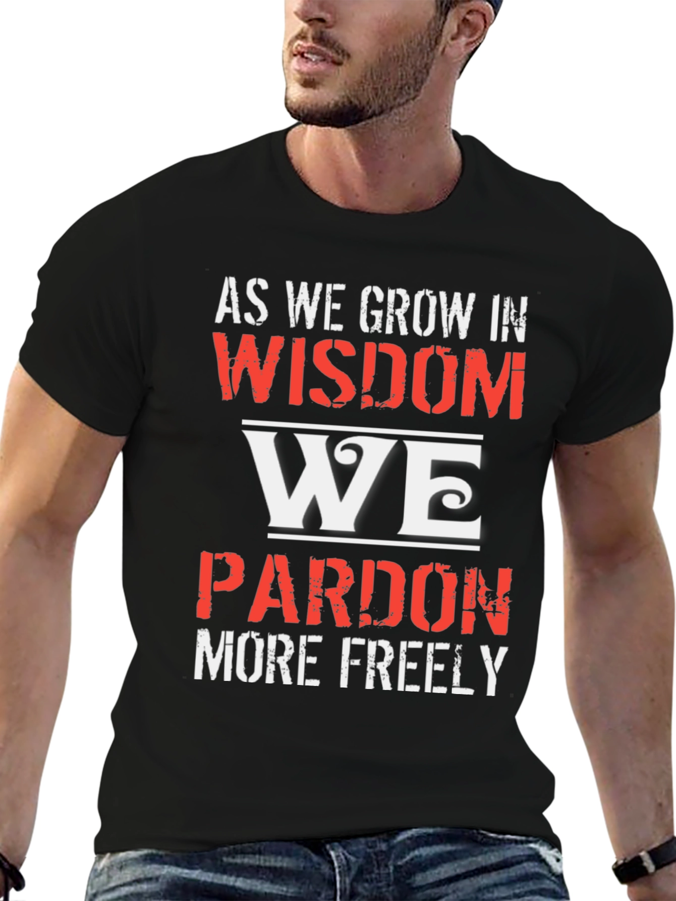 Wisdom Pardon Graphic Tee - Black