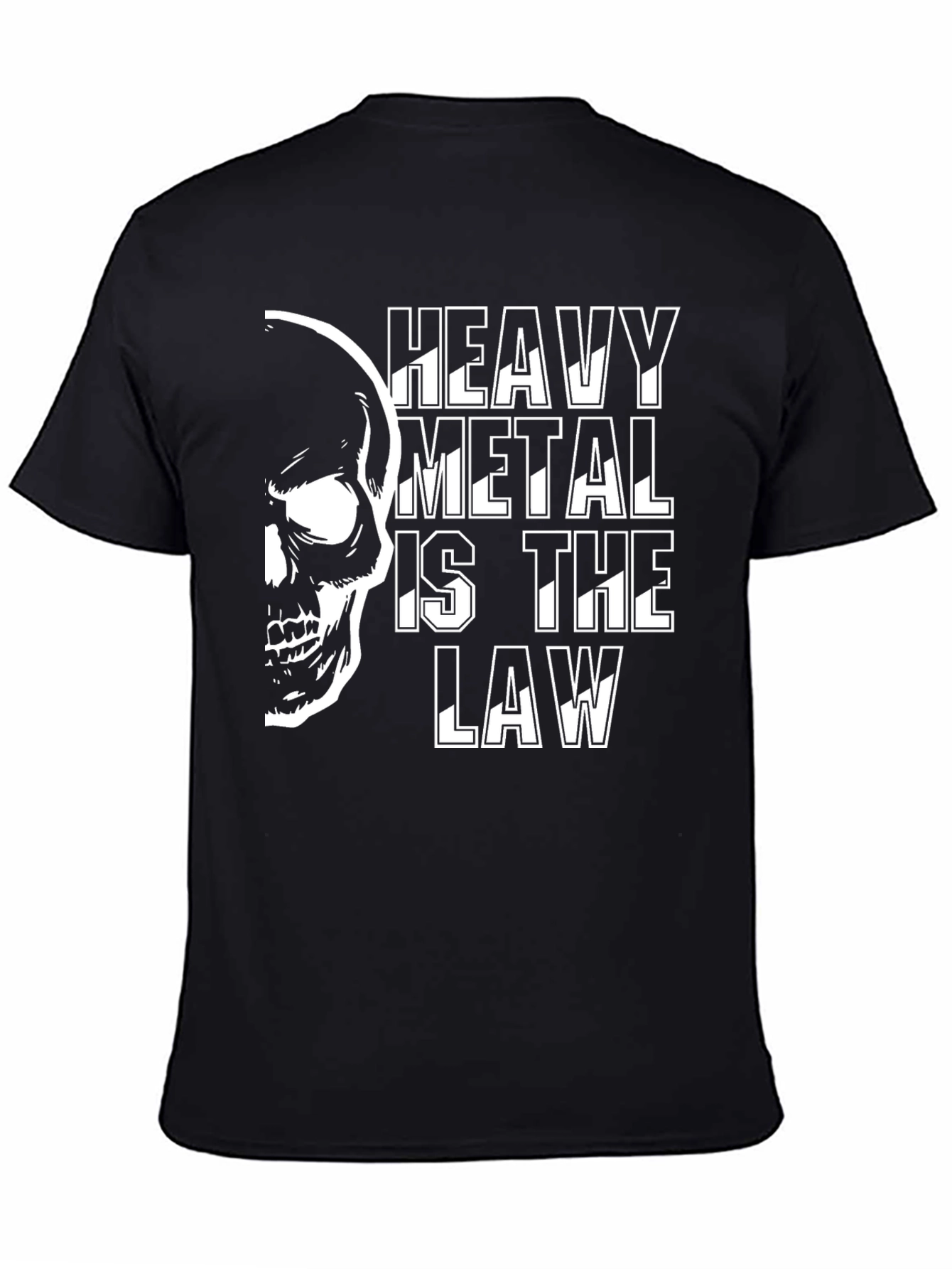 Heavy Metal is the Law Skull Graphic T-Shirt