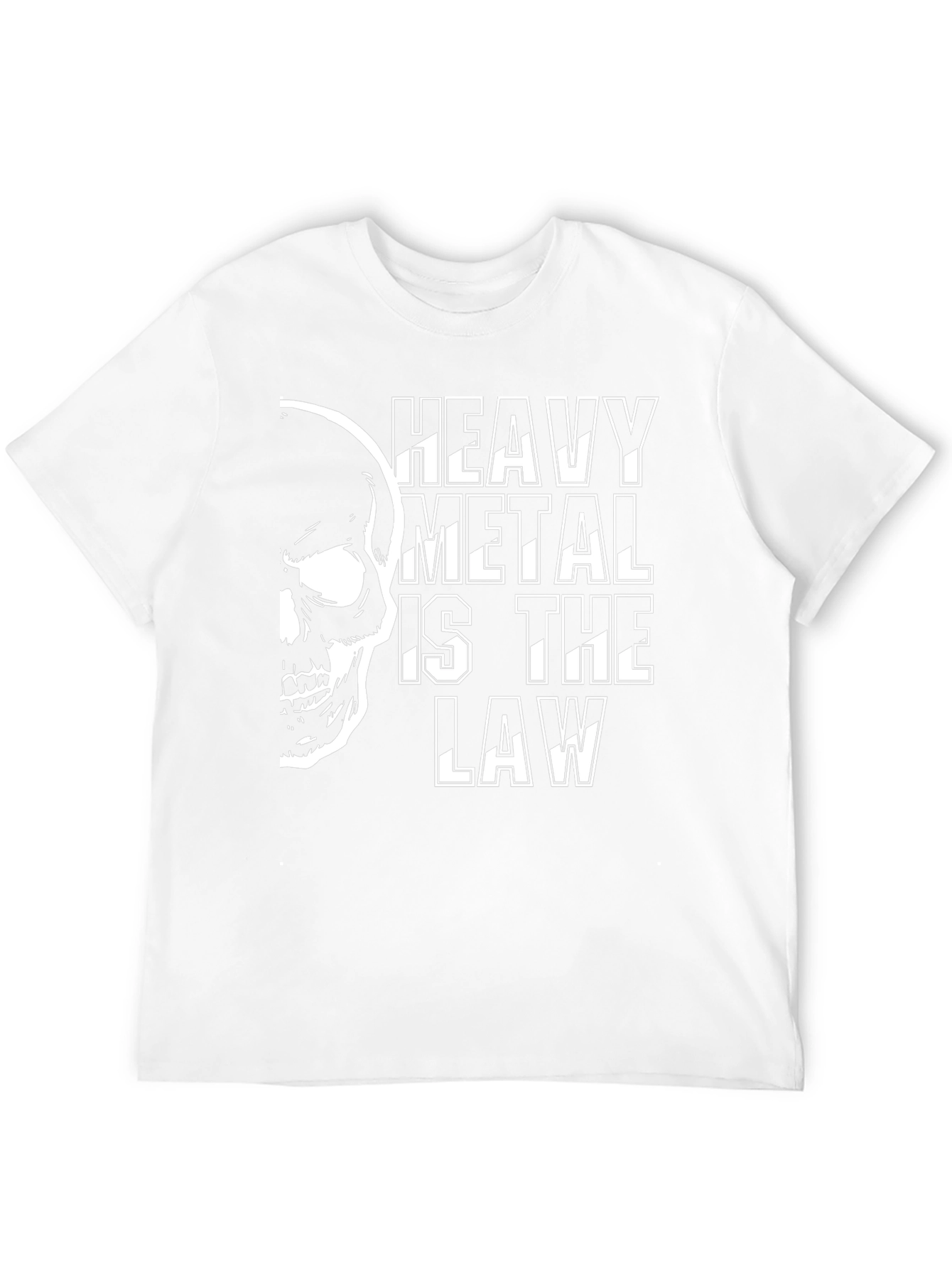 Heavy Metal is the Law Skull Graphic T-Shirt