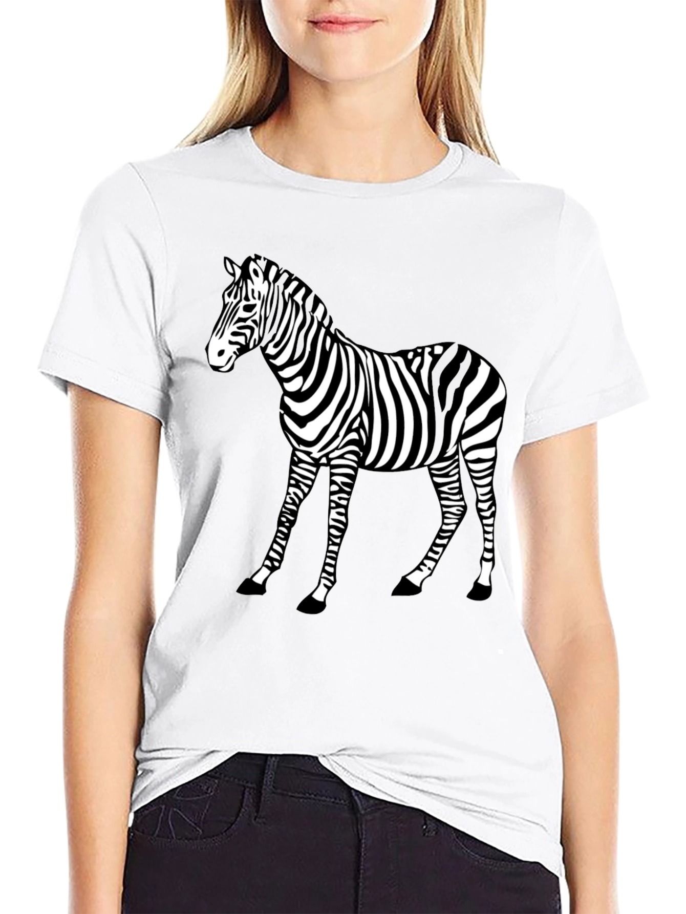 Zebra Graphic Tee - Black Animal Print Shirt