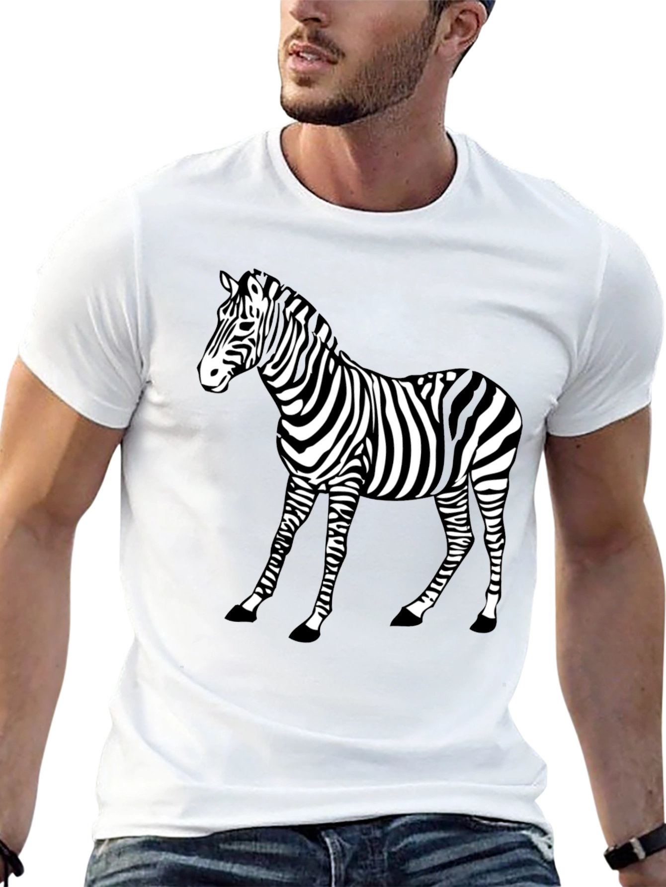 Zebra Graphic Tee - Black Animal Print Shirt