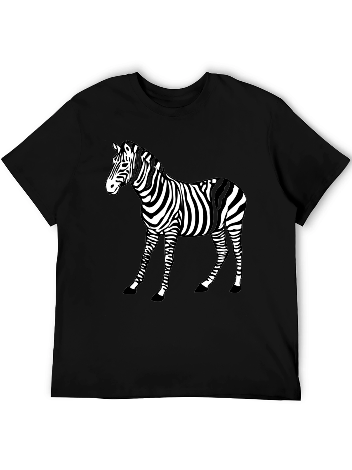 Zebra Graphic Tee - Black Animal Print Shirt