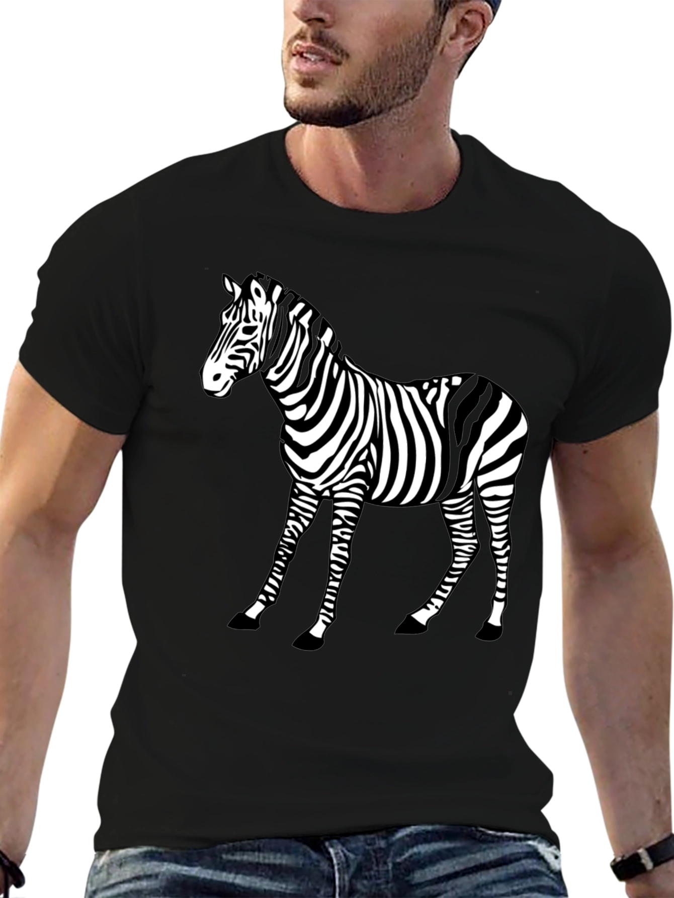 Zebra Graphic Tee - Black Animal Print Shirt
