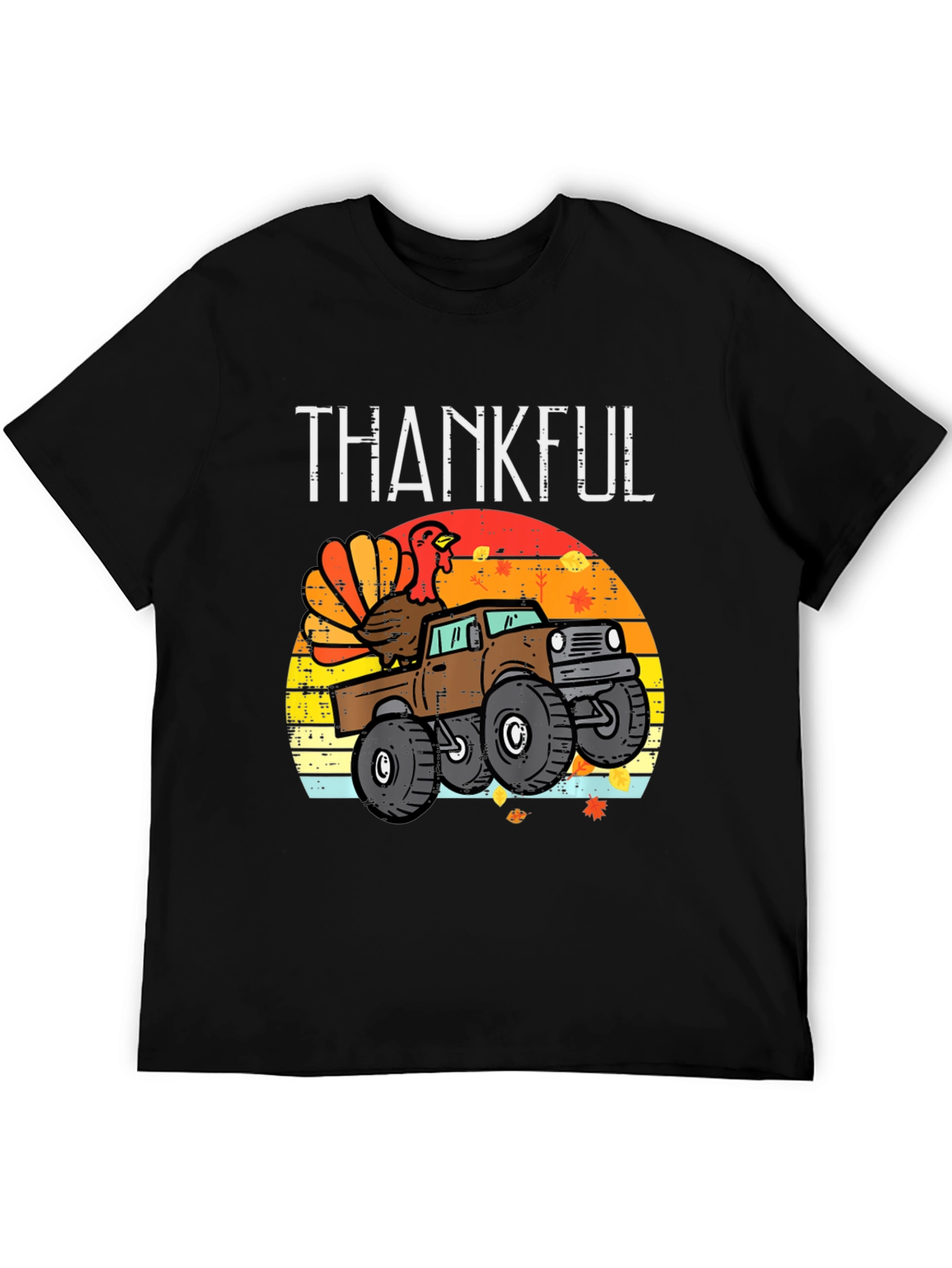 Thankful Turkey Truck Graphic T-Shirt