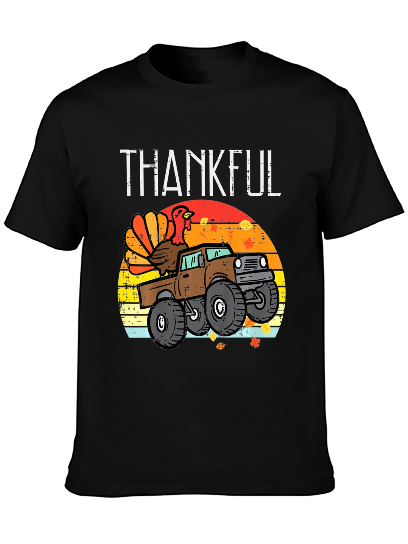 Thankful Turkey Truck Graphic T-Shirt