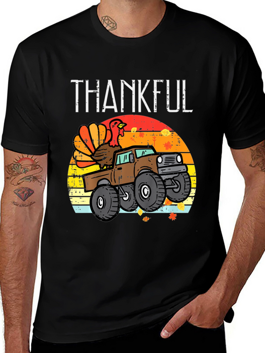 Thankful Turkey Truck Graphic T-Shirt