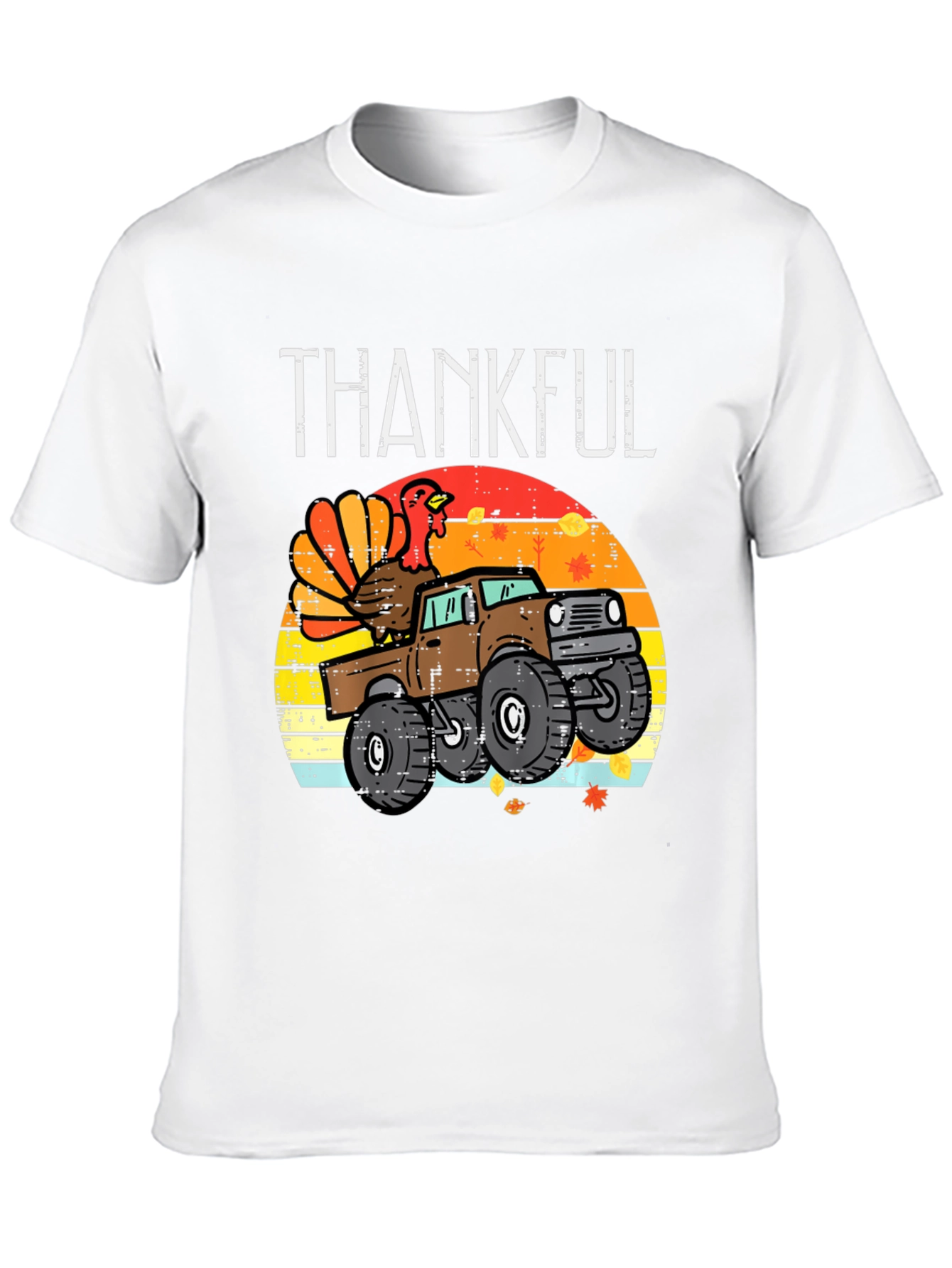 Thankful Turkey Truck Graphic T-Shirt