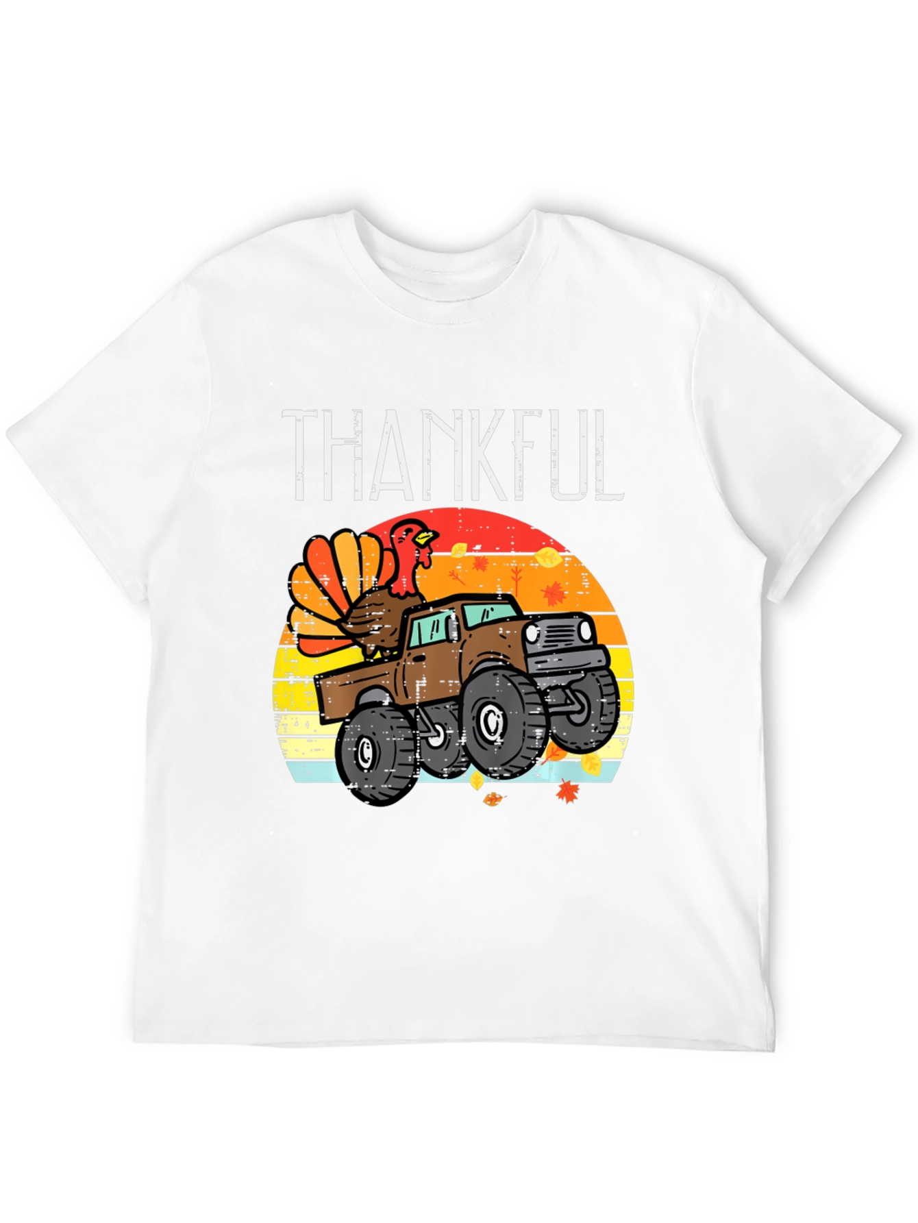 Thankful Turkey Truck Graphic T-Shirt