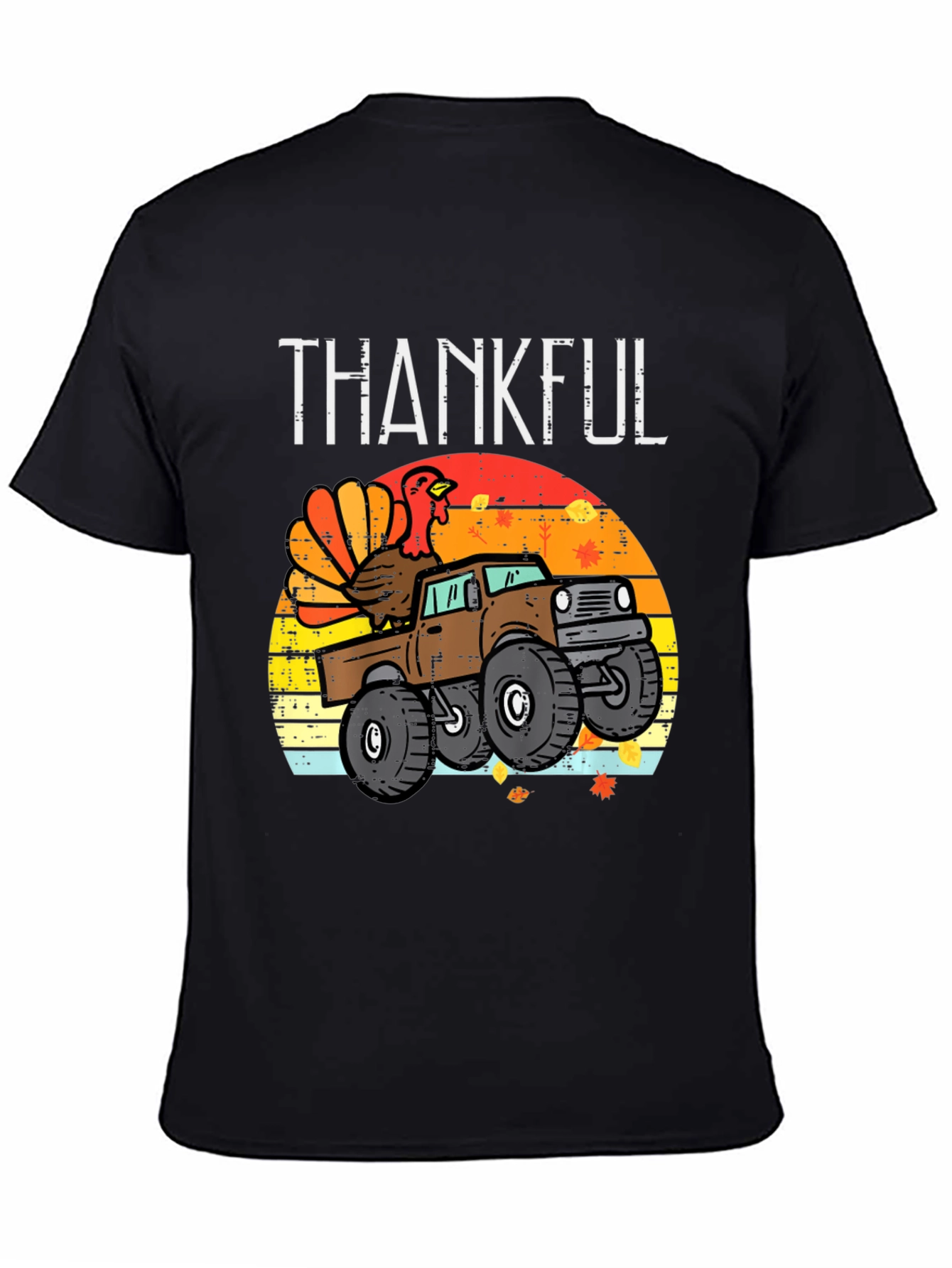 Thankful Turkey Truck Graphic T-Shirt