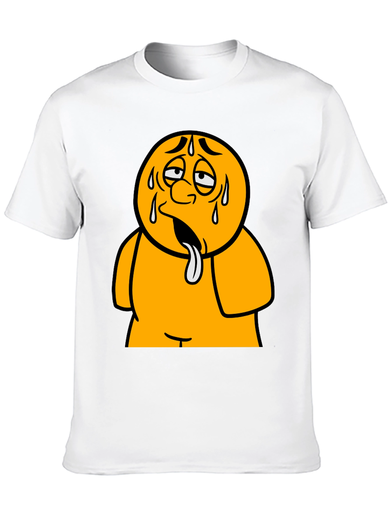 Sweating Cartoon Character Black T-Shirt