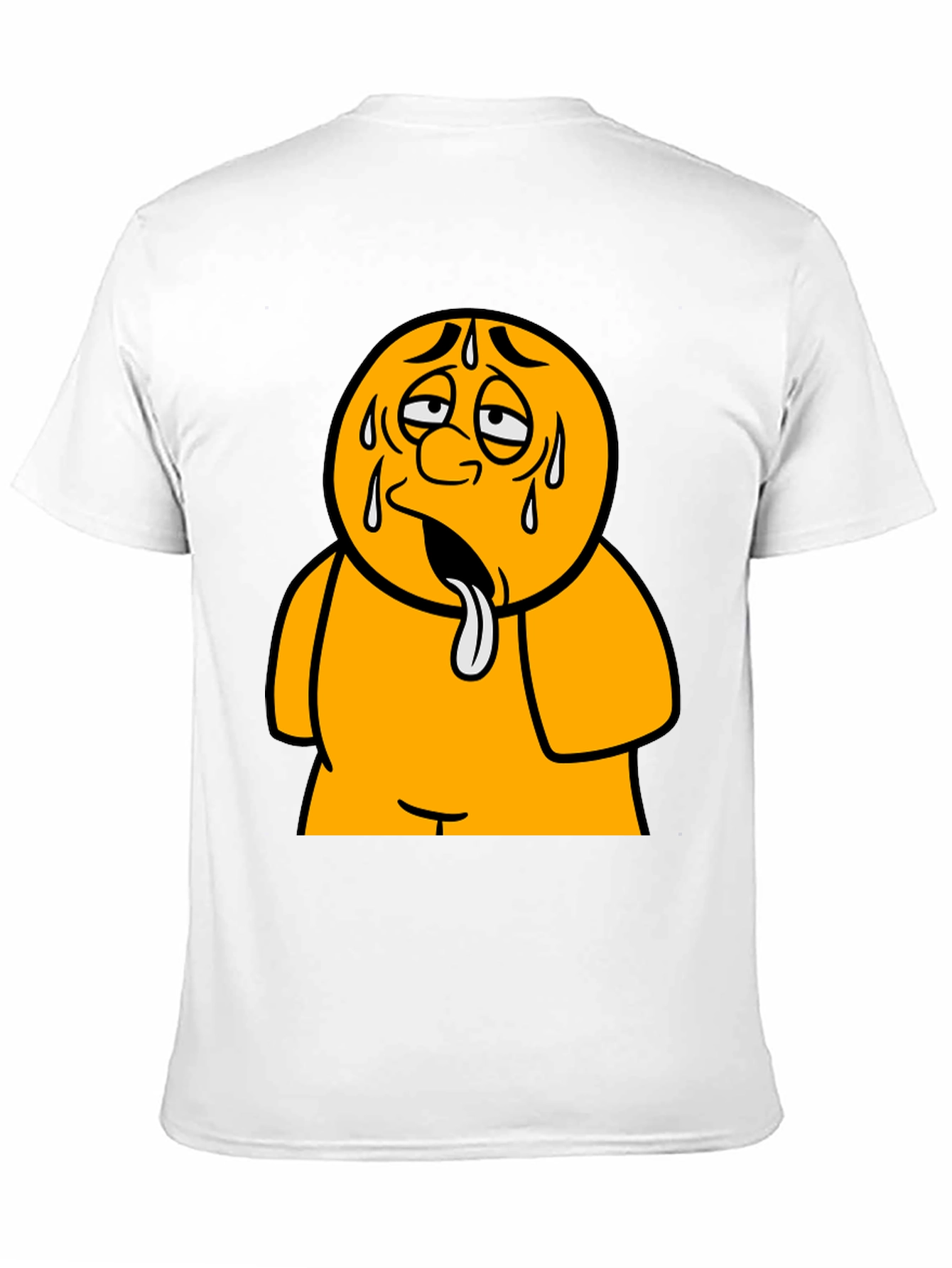 Sweating Cartoon Character Black T-Shirt